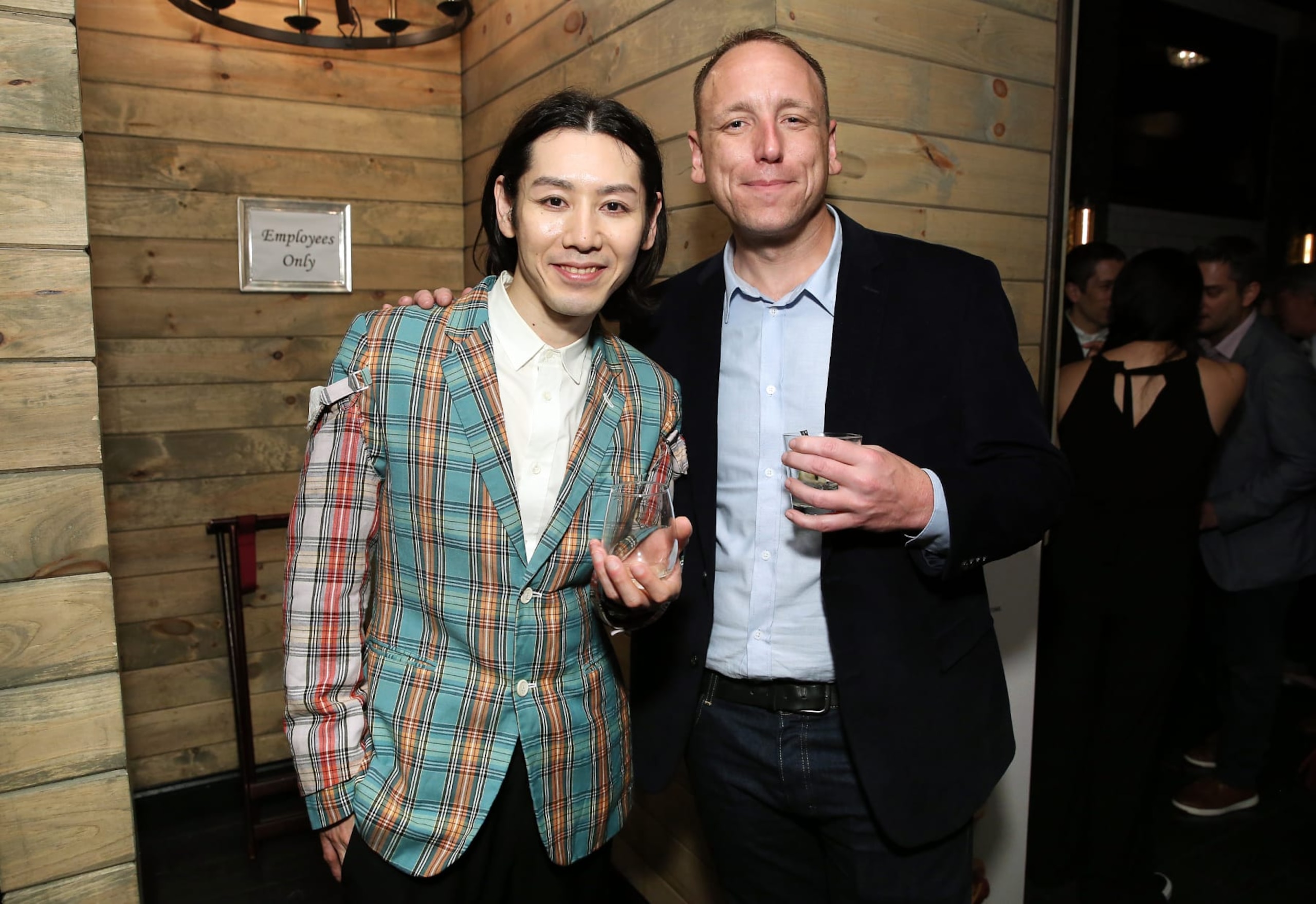 NEW YORK, NEW YORK - APRIL 26: Competitive eaters Takeru Kobayashi (L) and Joey Chestnut attend the Tribeca Film Festival after-party for "The Good, The Bad, The Hungry", hosted by Tribeca/ESPN Sports at Ainsworth FIDI on April 26, 2019 in New York City. (Photo by Monica Schipper/Getty Images for 2019 Tribeca Film Festival ) NEW YORK, NEW YORK - APRIL 26: Competitive eaters Takeru Kobayashi (L) and Joey Chestnut attend the Tribeca Film Festival after-party for "The Good, The Bad, The Hungry", hosted by Tribeca/ESPN Sports at Ainsworth FIDI on April 26, 2019 in New York City. (Photo by Monica Schipper/Getty Images for 2019 Tribeca Film Festival )