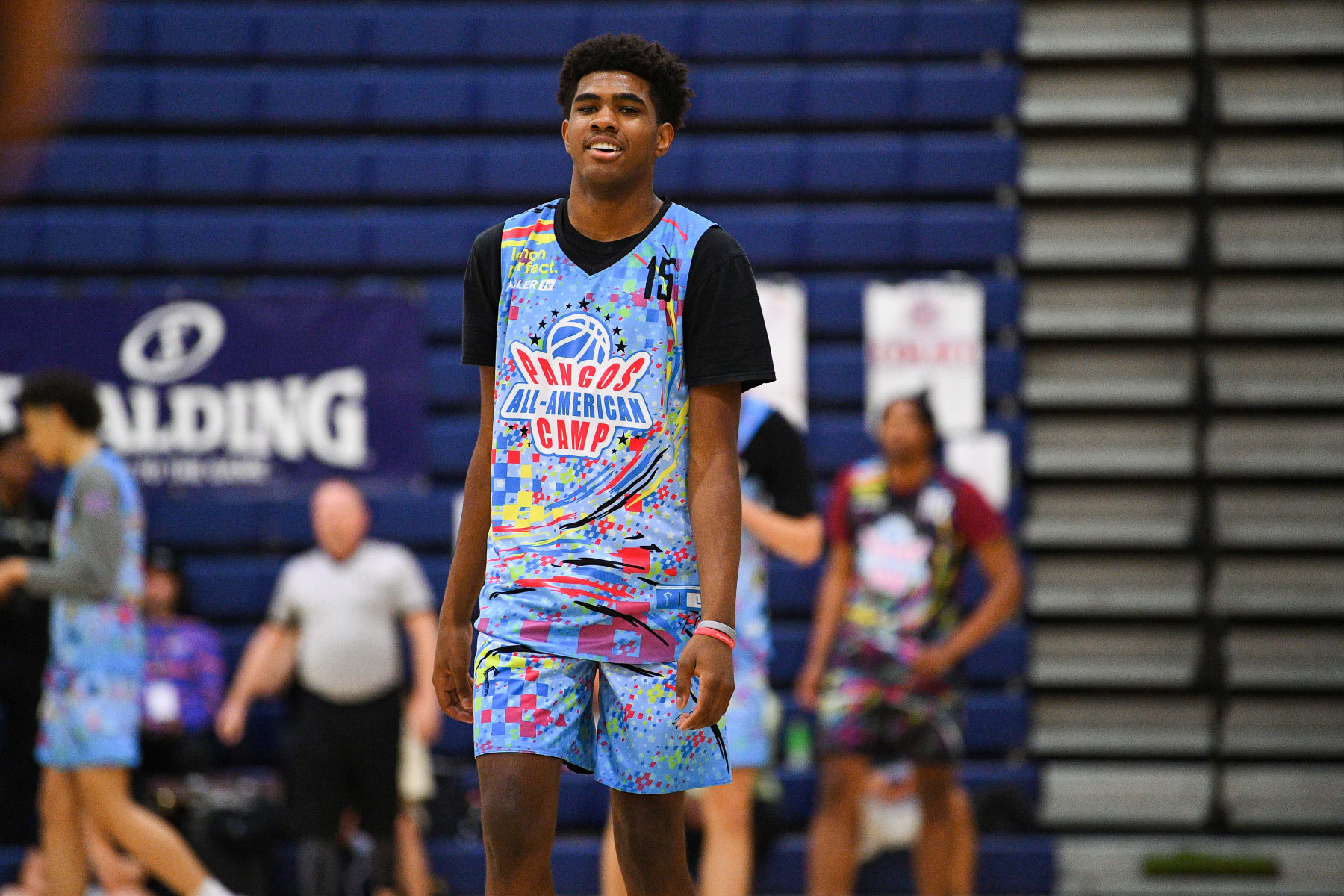 LAS VEGAS, NV - JUNE 05: Jase Richardson looks on during the Pangos All-American Camp on June 5, 2023 at the Bishop Gorman High School in Las Vegas, NV. (Photo by Brian Rothmuller/Icon Sportswire via Getty Images)