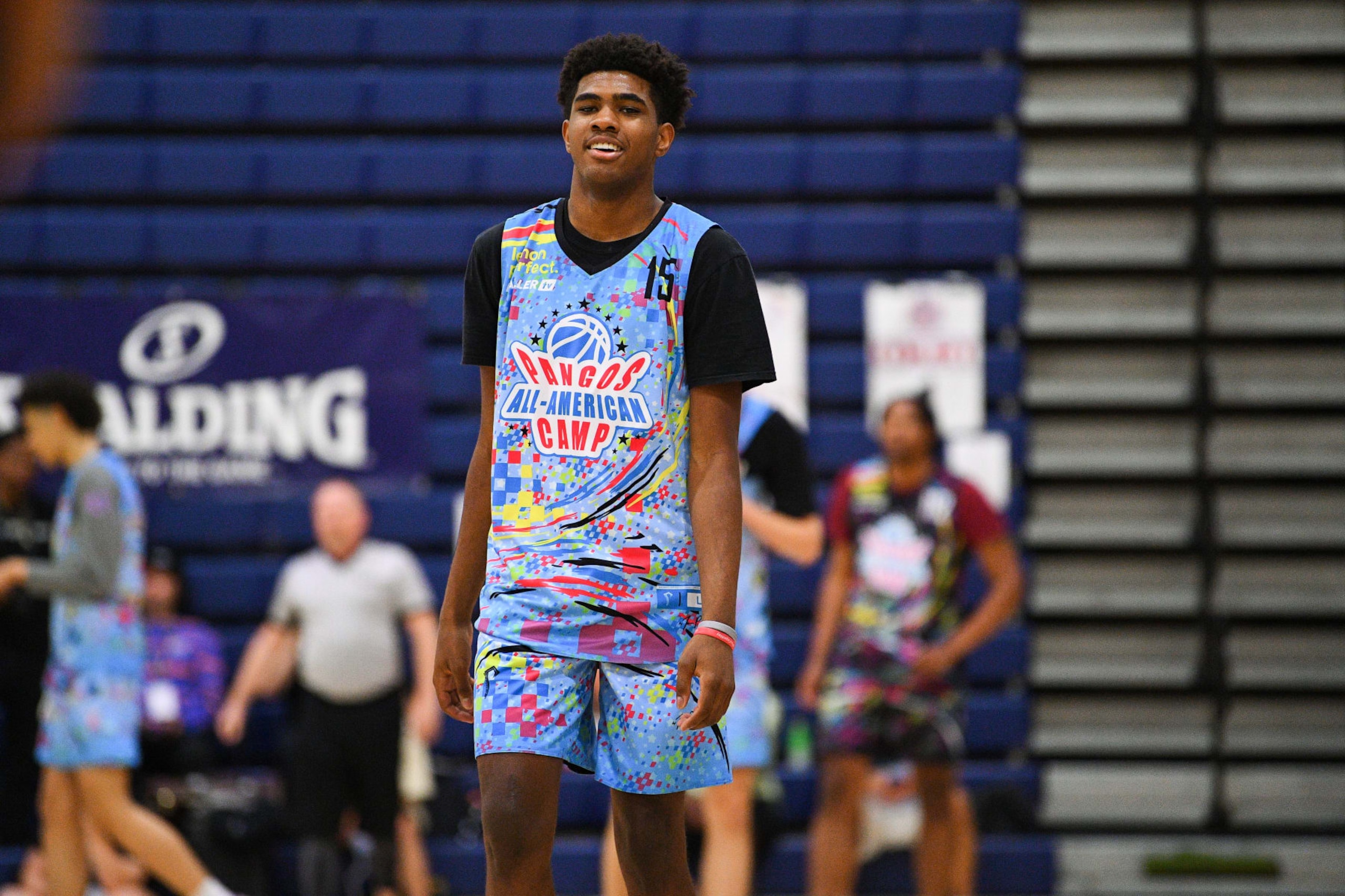 LAS VEGAS, NV - JUNE 05: Jase Richardson looks on during the Pangos All-American Camp on June 5, 2023 at the Bishop Gorman High School in Las Vegas, NV. (Photo by Brian Rothmuller/Icon Sportswire via Getty Images)