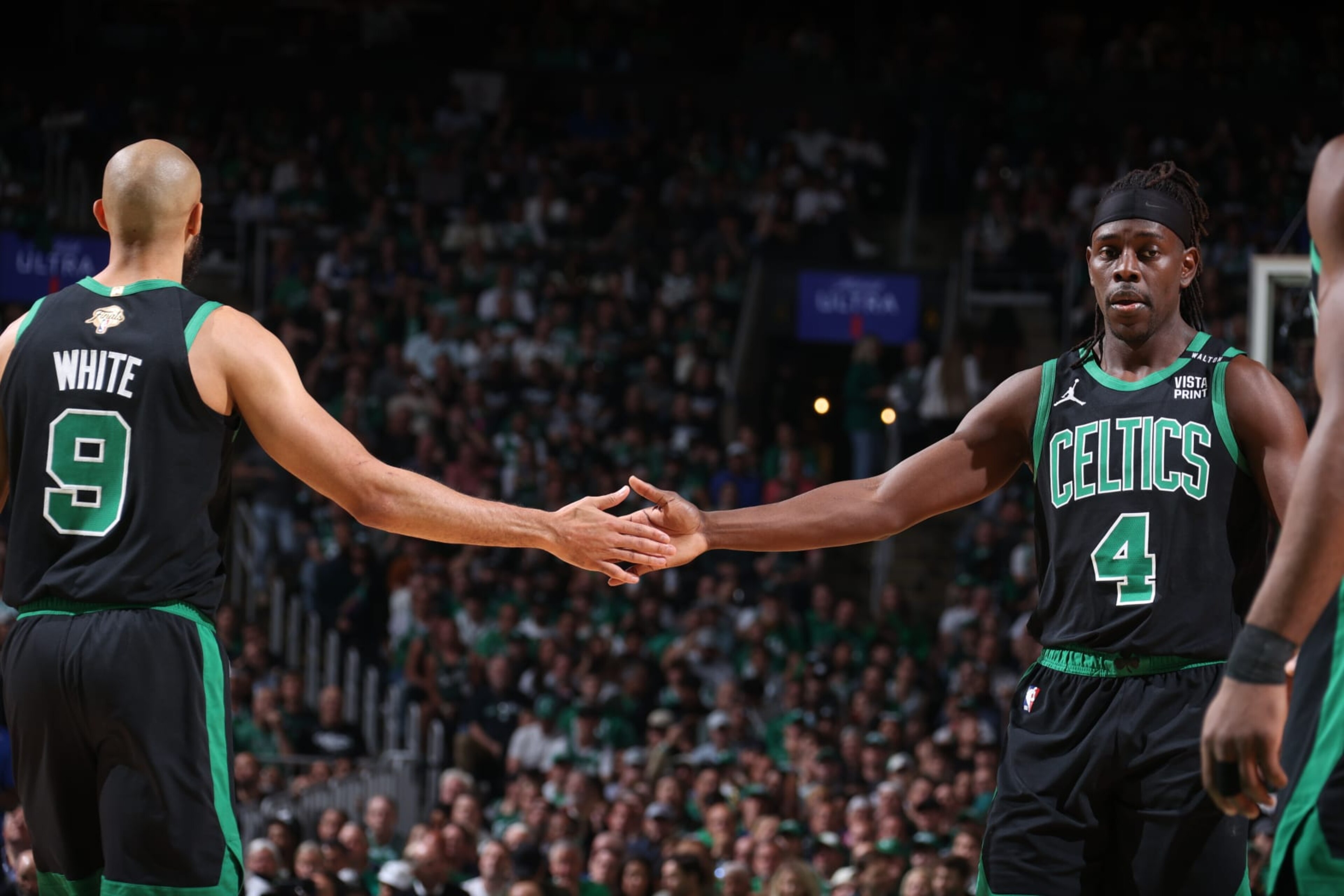 Derrick White and Jrue Holiday