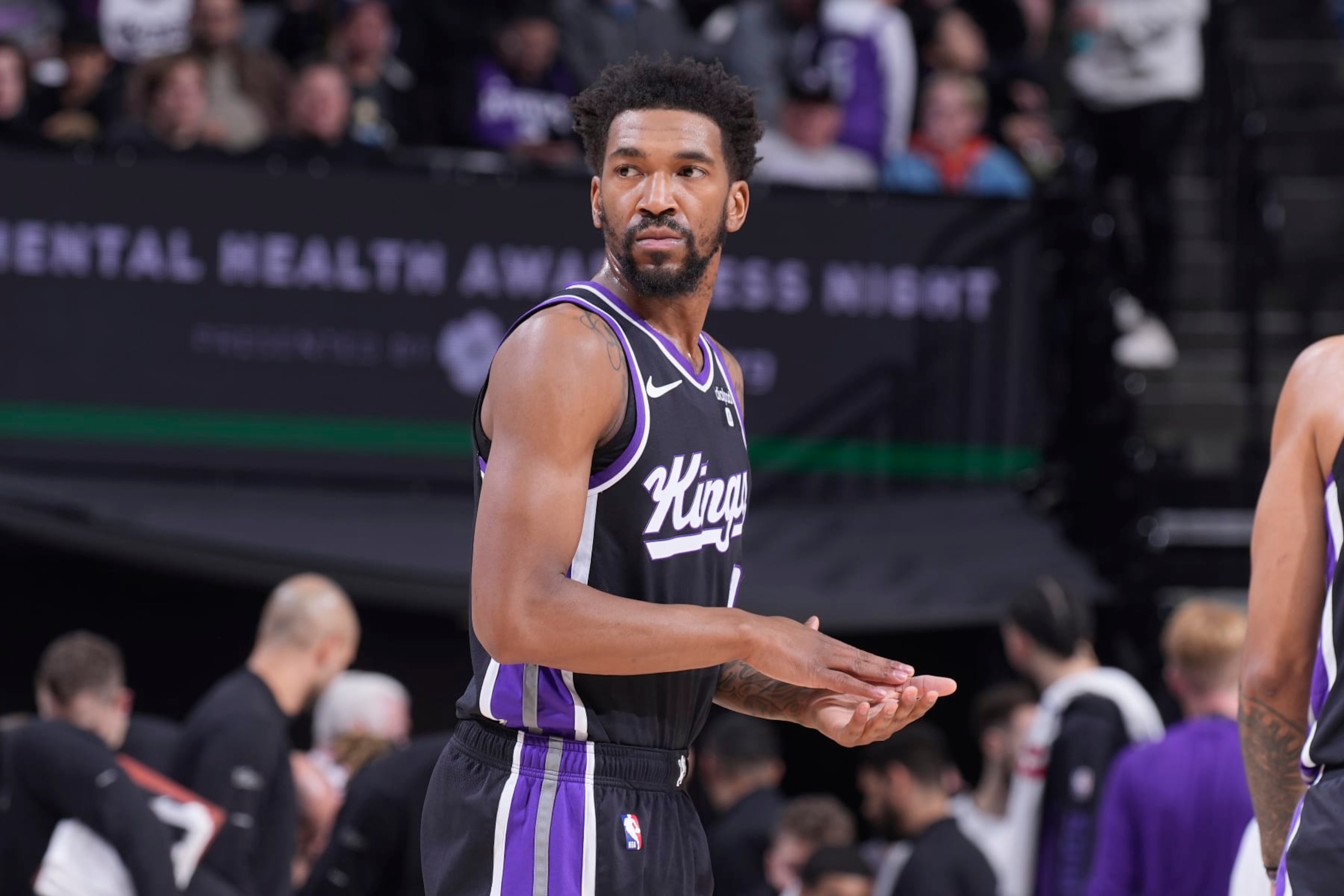 SACRAMENTO, CA - JANUARY 3: Malik Monk #0 of the Sacramento Kings looks on during the game against the Orlando Magic on January 3, 2024 at Golden 1 Center in Sacramento, California. NOTE TO USER: User expressly acknowledges and agrees that, by downloading and or using this photograph, User is consenting to the terms and conditions of the Getty Images Agreement. Mandatory Copyright Notice: Copyright 2024 NBAE (Photo by Rocky Widner/NBAE via Getty Images)