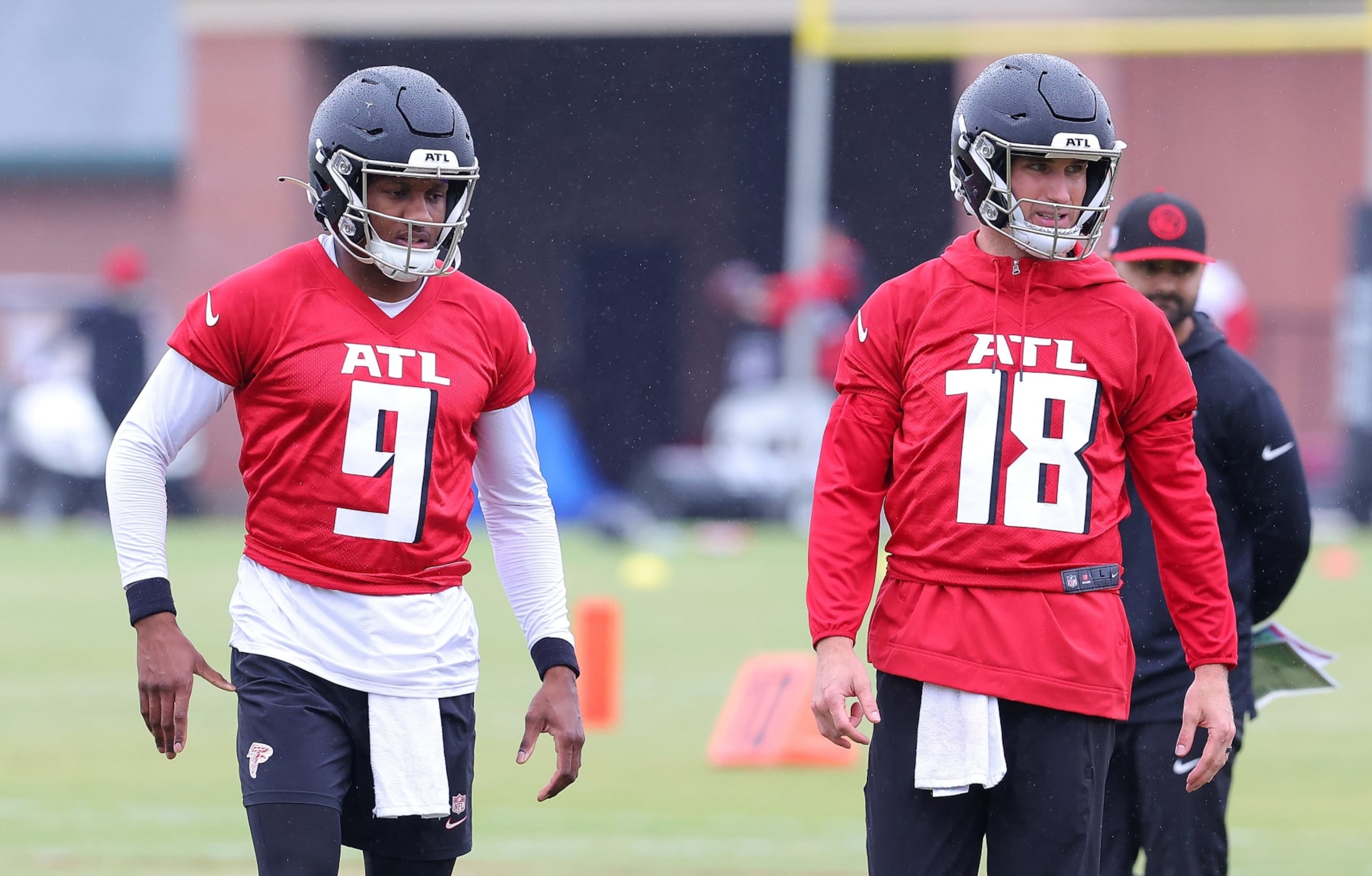 Atlanta Falcons quarterbacks Michael Penix Jr. and Kirk Cousins