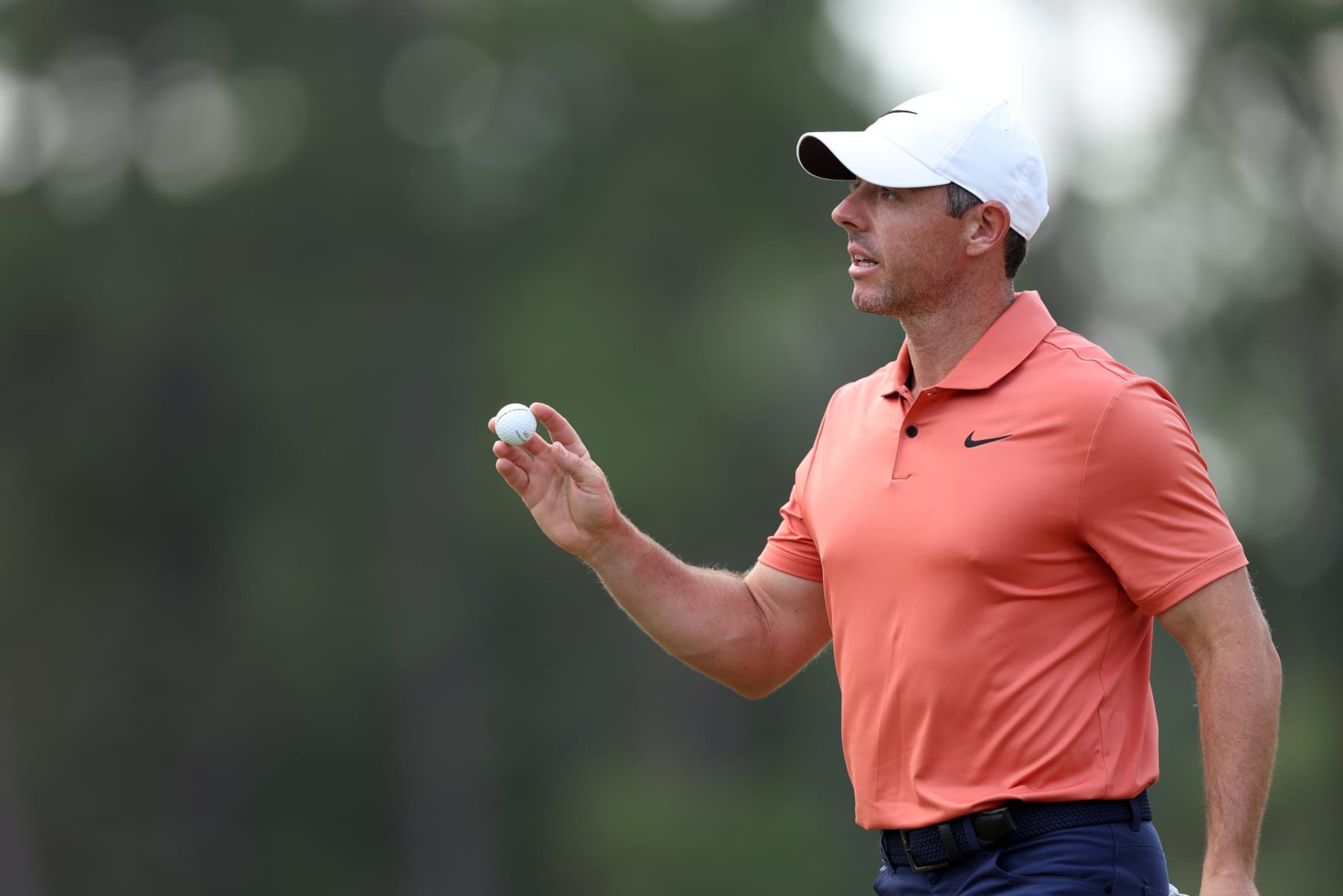 PINEHURST, NORTH CAROLINA - JUNE 13: Rory McIlroy of Northern Ireland reacts on the tenth green during the first round of the 124th U.S. Open at Pinehurst Resort on June 13, 2024 in Pinehurst, North Carolina. (Photo by Sean M. Haffey/Getty Images)
