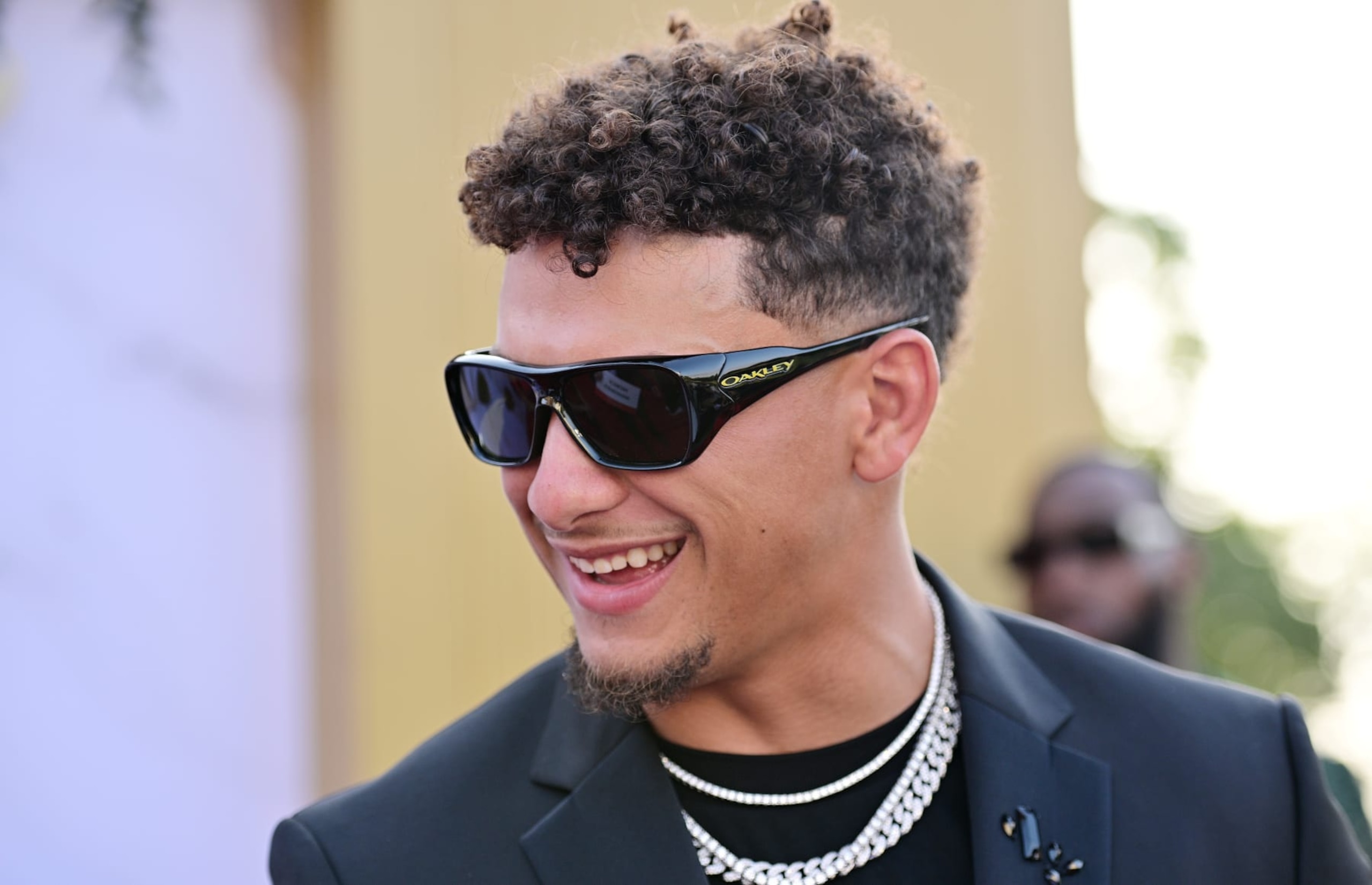 KANSAS CITY, MISSOURI - JUNE 13: Patrick Mahomes of the Kansas City Chiefs arrives on the Red Carpet prior to the Kansas City Chiefs Super Bowl Ring Ceremony at Nelson-Atkins Museum of Art on June 13, 2024 in Kansas City, Missouri.  (Photo by Fernando Leon/Getty Images)