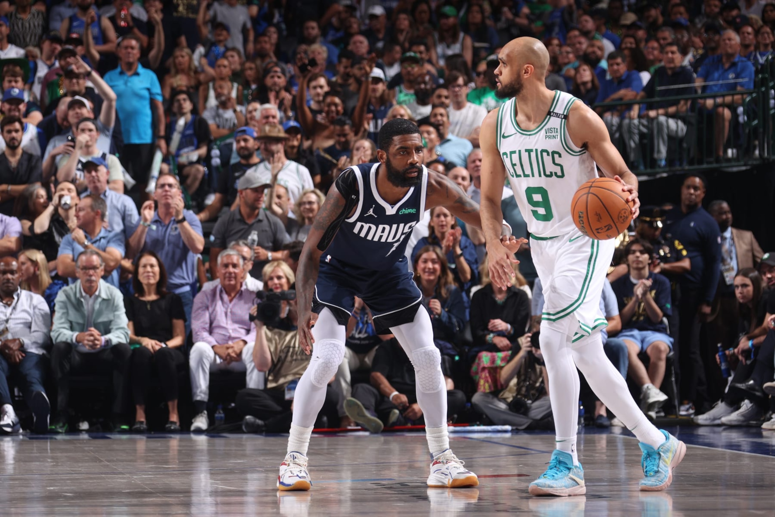 Kyrie Irving and Derrick White Kyrie Irving and Derrick White