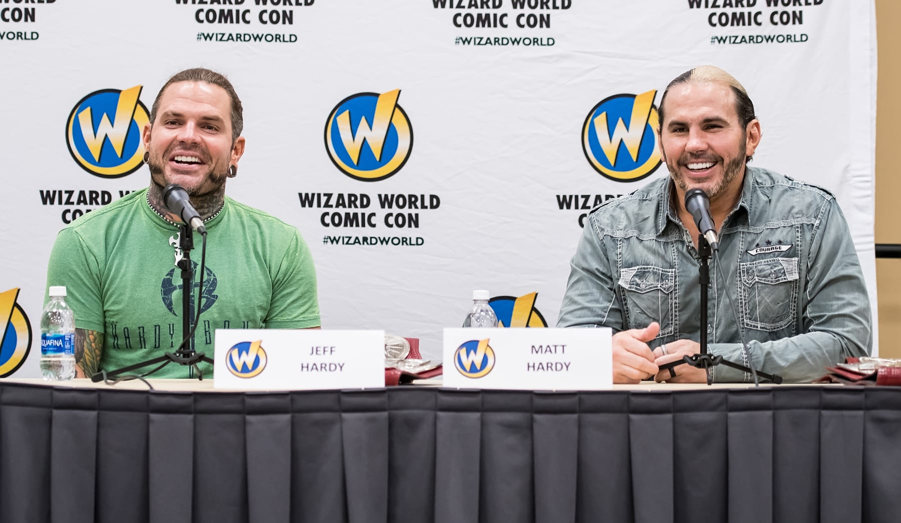 PHILADELPHIA, PA - JUNE 01:  Professional wrestlers Jeff Hardy and Matt Hardy of WWE The Hardy Boyz attend Wizard World Comic Con Philadelphia 2017 - Day 1 at Pennsylvania Convention Center on June 1, 2017 in Philadelphia, Pennsylvania.  (Photo by Gilbert Carrasquillo/Getty Images)
