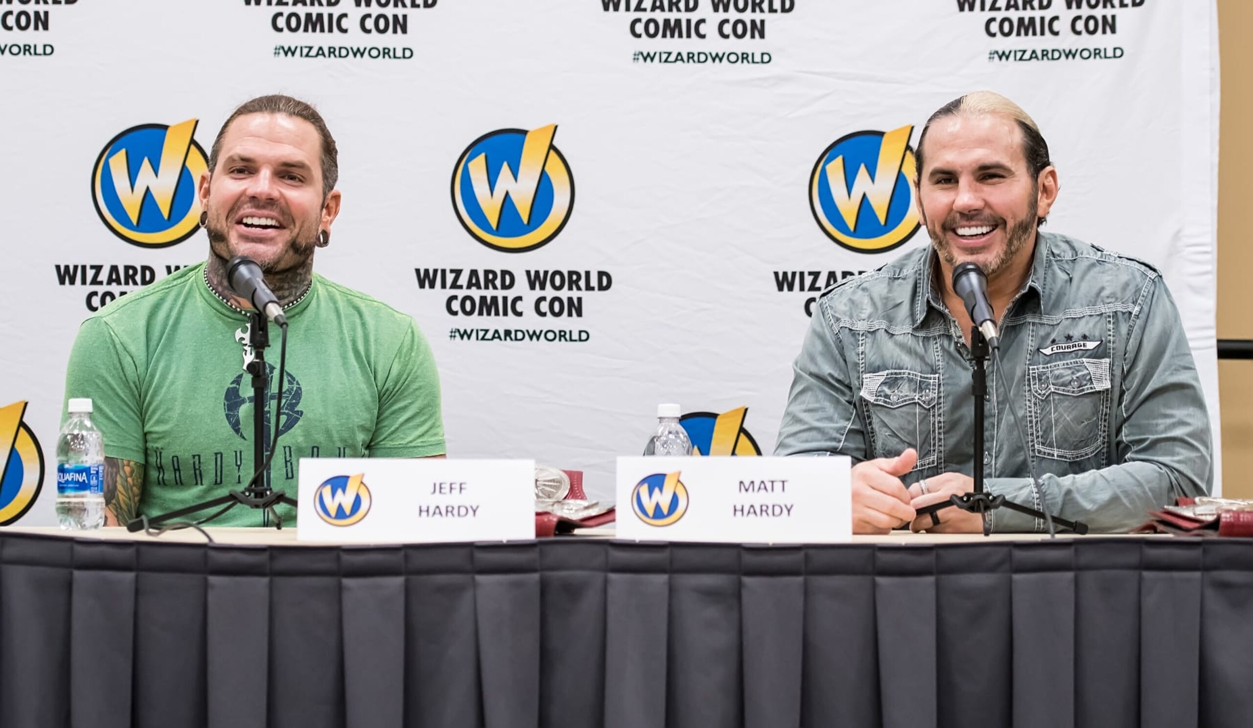 PHILADELPHIA, PA - JUNE 01:  Professional wrestlers Jeff Hardy and Matt Hardy of WWE The Hardy Boyz attend Wizard World Comic Con Philadelphia 2017 - Day 1 at Pennsylvania Convention Center on June 1, 2017 in Philadelphia, Pennsylvania.  (Photo by Gilbert Carrasquillo/Getty Images)