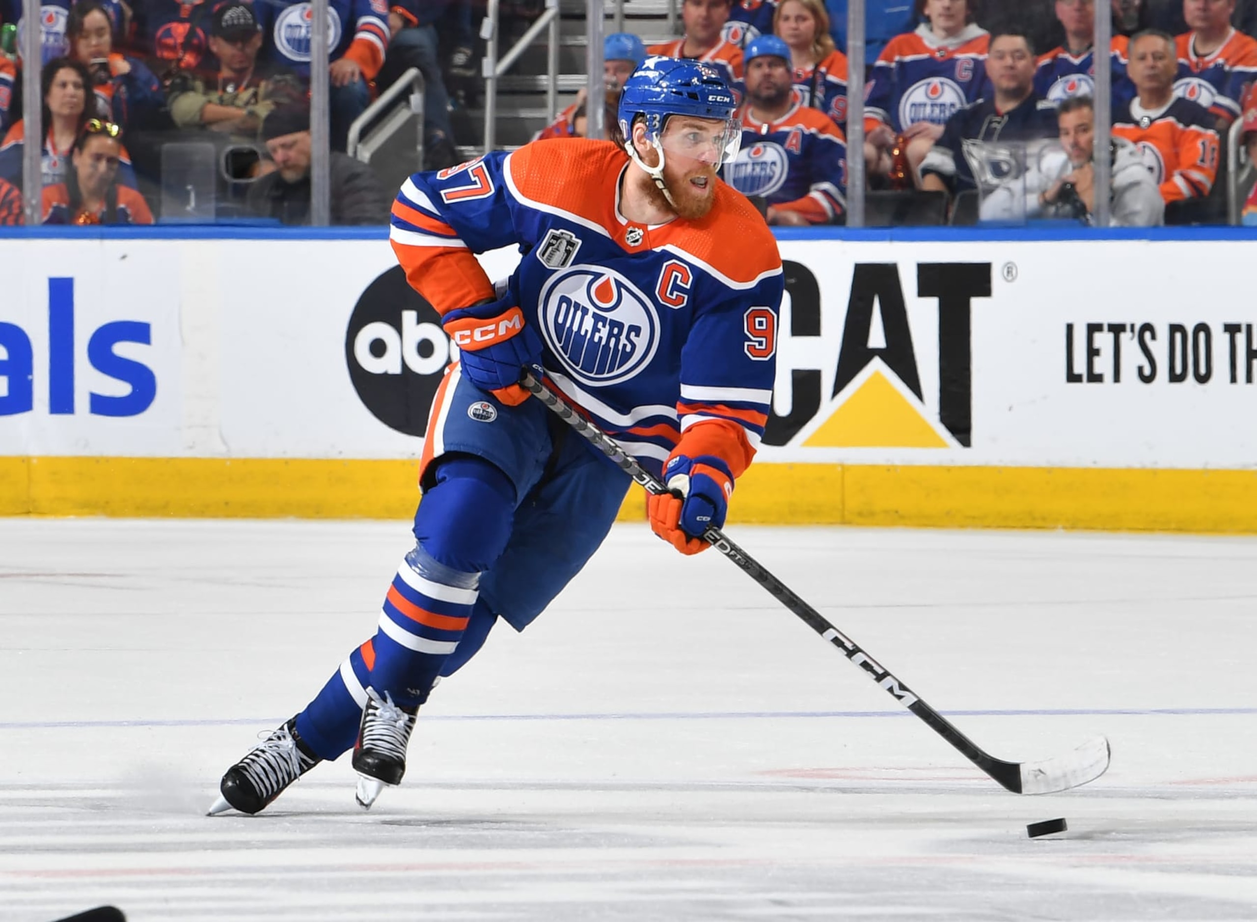 EDMONTON, CANADA - JUNE 13: Connor McDavid #97 of the Edmonton Oilers skates against the Florida Panthers in Game Three of the 2024 Stanley Cup Final at Rogers Place on June 13, 2024, in Edmonton, Alberta, Canada. (Photo by Andy Devlin/NHLI via Getty Images) EDMONTON, CANADA - JUNE 13: Connor McDavid #97 of the Edmonton Oilers skates against the Florida Panthers in Game Three of the 2024 Stanley Cup Final at Rogers Place on June 13, 2024, in Edmonton, Alberta, Canada. (Photo by Andy Devlin/NHLI via Getty Images)