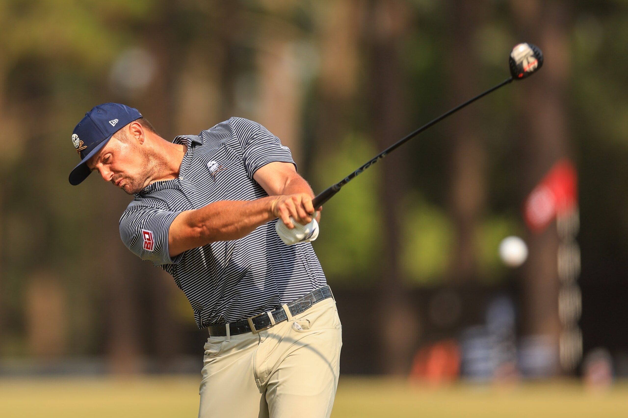 PINEHURST, NORTH CAROLINA - JUNE 16: Bryson DeChambeau of the United States hits his shot from the 13th tee during the final round of the 124th U.S. Open at Pinehurst Resort on June 16, 2024 in Pinehurst, North Carolina. (Photo by Sean M. Haffey/Getty Images) PINEHURST, NORTH CAROLINA - JUNE 16: Bryson DeChambeau of the United States hits his shot from the 13th tee during the final round of the 124th U.S. Open at Pinehurst Resort on June 16, 2024 in Pinehurst, North Carolina. (Photo by Sean M. Haffey/Getty Images)