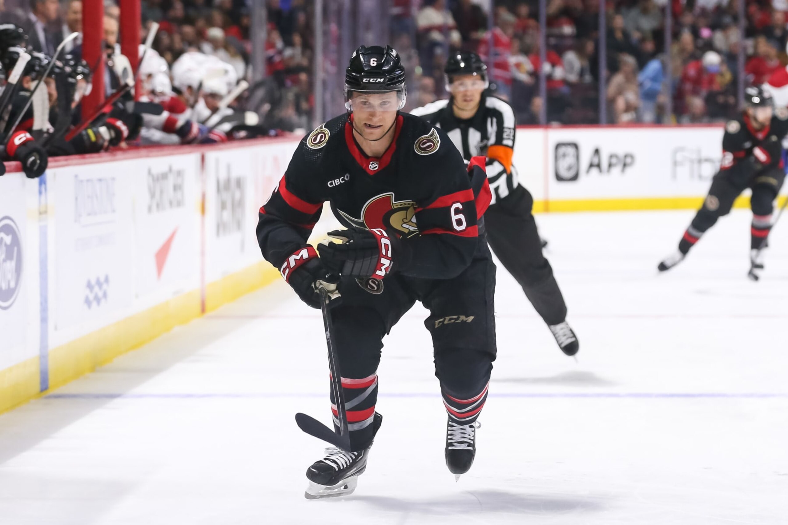 OTTAWA, CANADA - APRIL 13: Jakob Chychrun #6 of the Ottawa Senators skates against the Montreal Canadiens at Canadian Tire Centre on April 13, 2024 in Ottawa, Ontario, Canada. (Photo by Chris Tanouye/Freestyle Photography/Getty Images) OTTAWA, CANADA - APRIL 13: Jakob Chychrun #6 of the Ottawa Senators skates against the Montreal Canadiens at Canadian Tire Centre on April 13, 2024 in Ottawa, Ontario, Canada. (Photo by Chris Tanouye/Freestyle Photography/Getty Images)