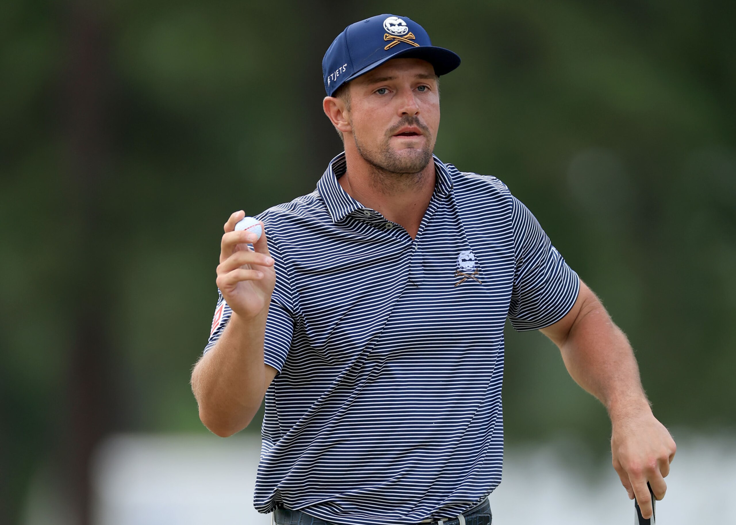 PINEHURST, NORTH CAROLINA - JUNE 16: Bryson DeChambeau of The United States celebrates a birdie on the 10th hole during the final round of the 2024 U.S. Open Championship on the No.2 Course at The Pinehurst Resort on June 16, 2024 in Pinehurst, North Carolina. (Photo by David Cannon/Getty Images)