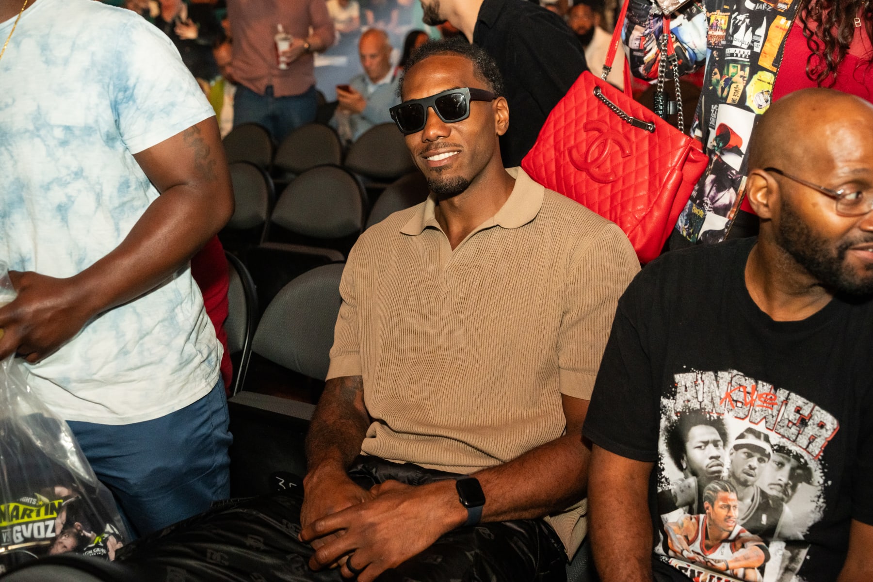 LAS VEGAS, NEVADA - JUNE 15: Kawhi Leonard poses at the Gervonta "Tank" Davis vs Frank Martin fight at MGM Grand Garden Arena on June 15, 2024 in Las Vegas, Nevada. (Photo by Cassy Athena/Getty Images)