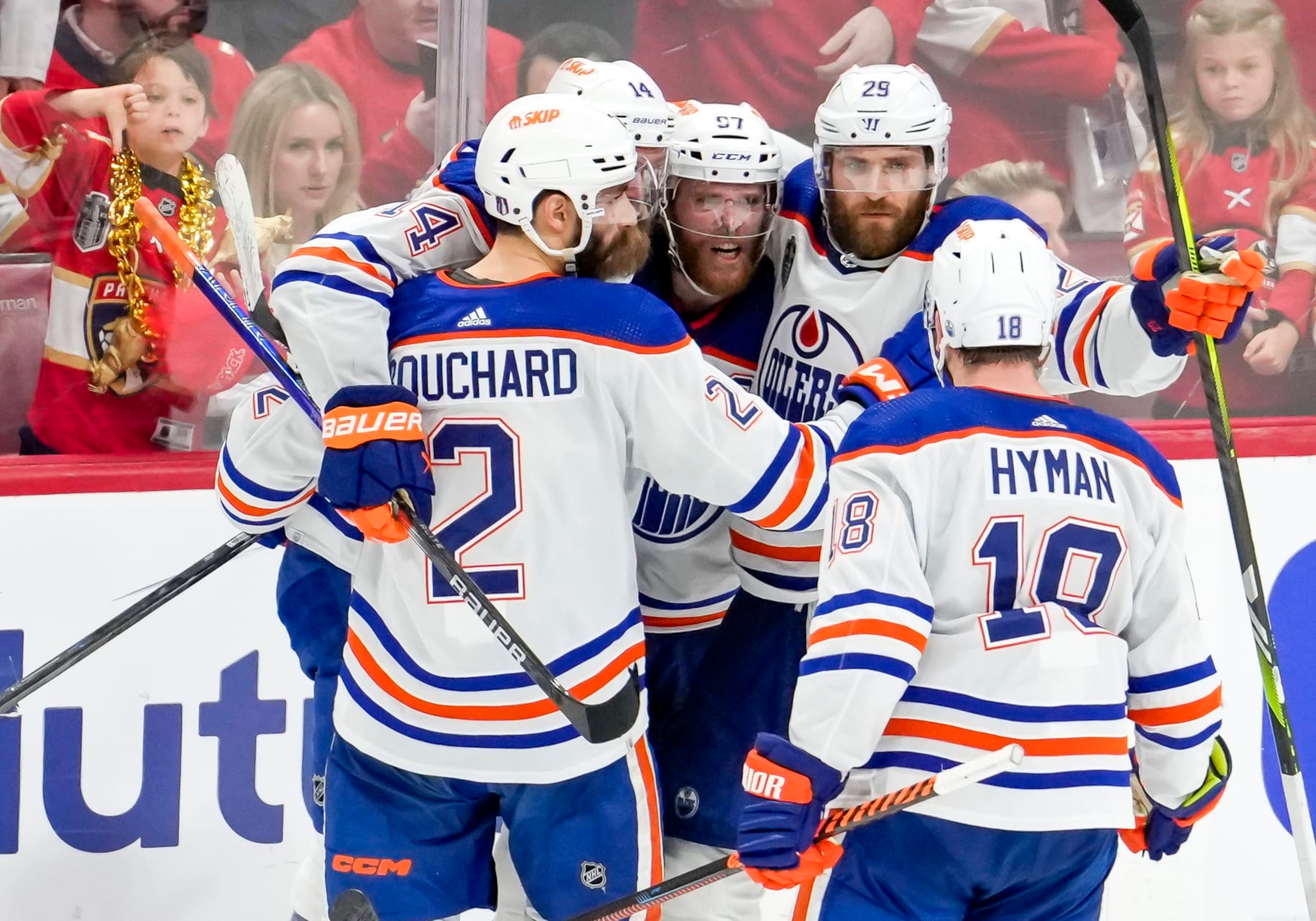 SUNRISE, FL - JUNE 18:  Edmonton Oilers win game 5 and the series heads back to Edmonton during the NHL Stanley Cup Finals, Game 5 between the Florida Panthers  and Edmonton Oilers on June 18th, 2024 at Amerant Bank Arena in Sunrise, FL. (Photo by Andrew Bershaw/Icon Sportswire via Getty Images)