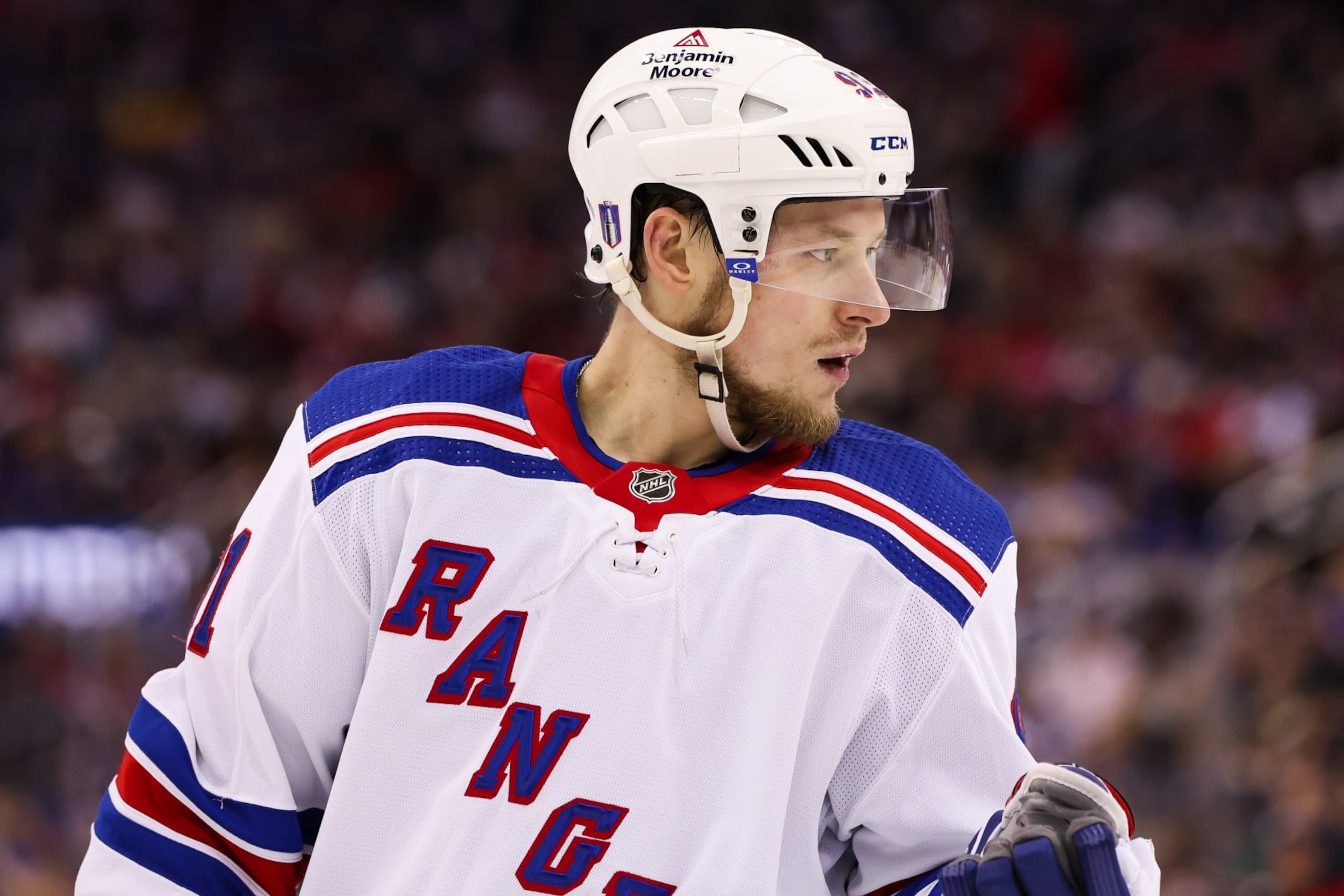 Vladimir Tarasenko with the Rangers in 2023. Vladimir Tarasenko with the Rangers in 2023.