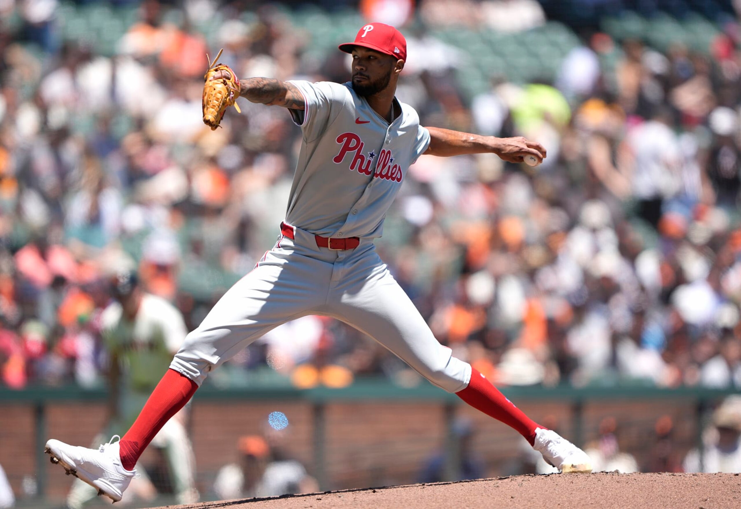 SAN FRANCISCO, CALIFORNIA - MAY 29: Cristopher Sánchez #61 of the Philadelphia Phillies pitches the San Francisco Giants in the bottom of the first inning at Oracle Park on May 29, 2024 in San Francisco, California. (Photo by Thearon W. Henderson/Getty Images) SAN FRANCISCO, CALIFORNIA - MAY 29: Cristopher Sánchez #61 of the Philadelphia Phillies pitches the San Francisco Giants in the bottom of the first inning at Oracle Park on May 29, 2024 in San Francisco, California. (Photo by Thearon W. Henderson/Getty Images)