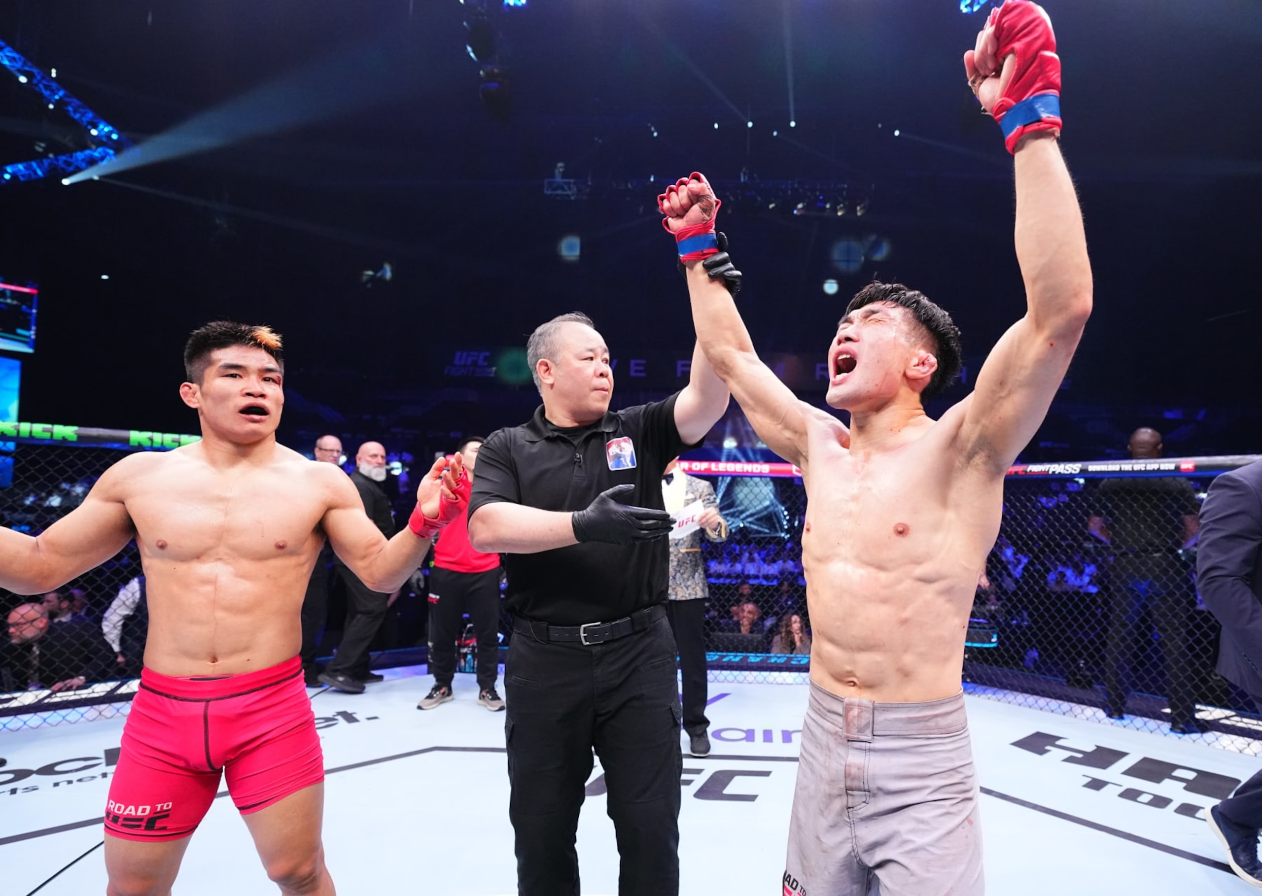 RIYADH, SAUDI ARABIA - JUNE 22: ChangHo Lee of South Korea reacts after his victory against Xiao Long of China in a bantamweight fight during the UFC Fight Night event at Kingdom Arena on June 22, 2024 in Riyadh, Saudi Arabia. (Photo by Chris Unger/Zuffa LLC via Getty Images) RIYADH, SAUDI ARABIA - JUNE 22: ChangHo Lee of South Korea reacts after his victory against Xiao Long of China in a bantamweight fight during the UFC Fight Night event at Kingdom Arena on June 22, 2024 in Riyadh, Saudi Arabia. (Photo by Chris Unger/Zuffa LLC via Getty Images)