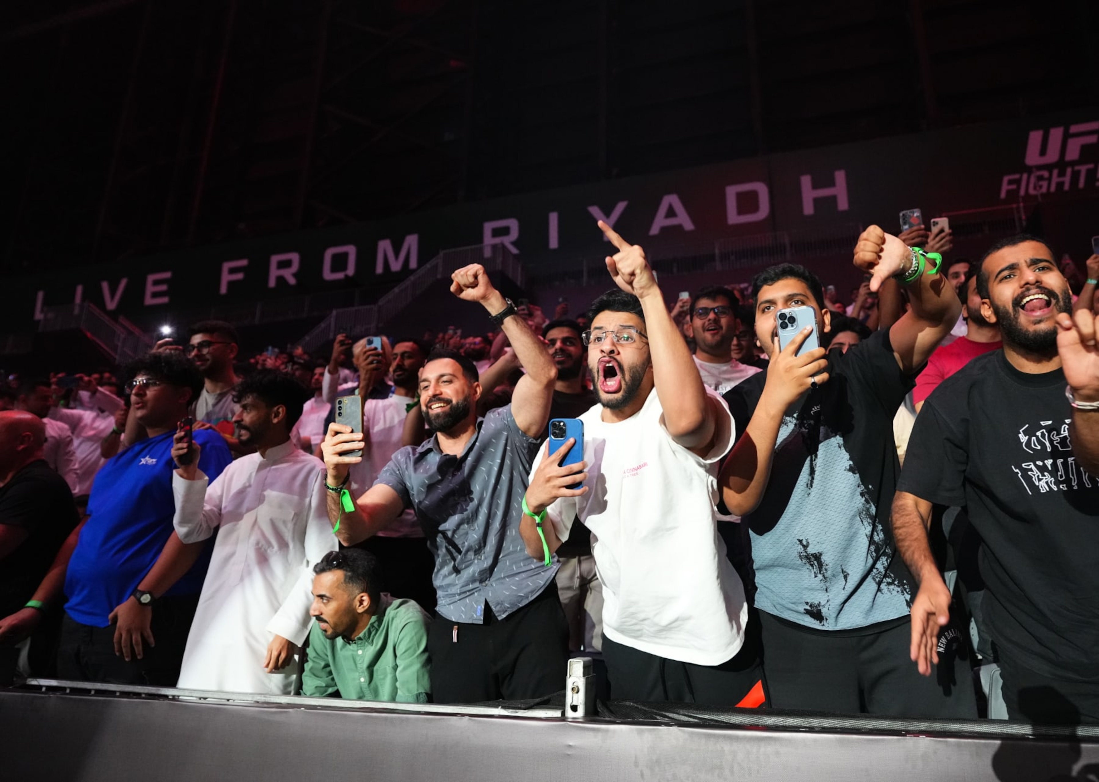 RIYADH, SAUDI ARABIA - JUNE 22: A general view of fans during the UFC Fight Night event at Kingdom Arena on June 22, 2024 in Riyadh, Saudi Arabia. (Photo by Jeff Bottari/Zuffa LLC via Getty Images)