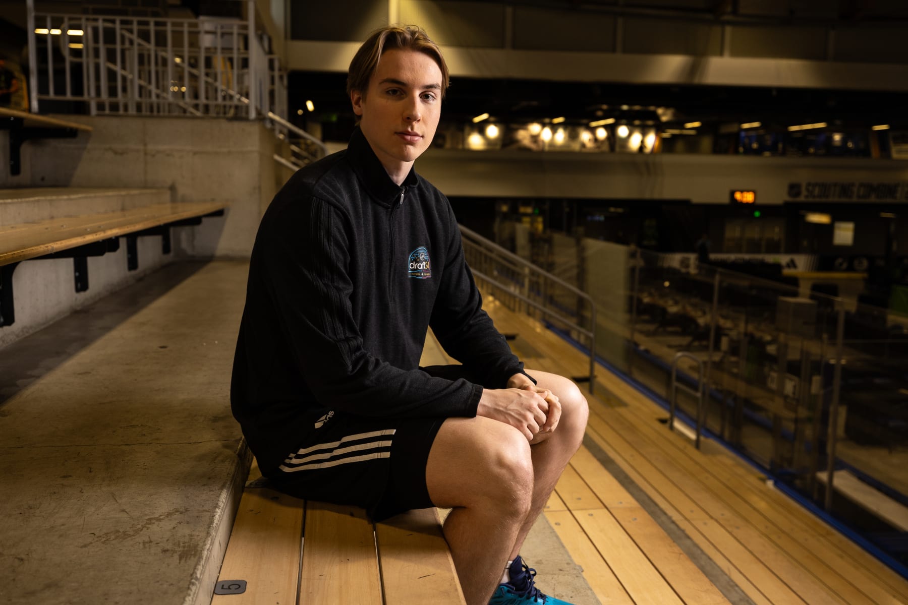 BUFFALO, NEW YORK - JUNE 06: Emil Hemming poses for a portrait during the 2024 NHL Scouting Combine at the HarborCenter on June 06, 2024 in Buffalo, New York. (Photo by Chase Agnello-Dean/NHLI via Getty Images)