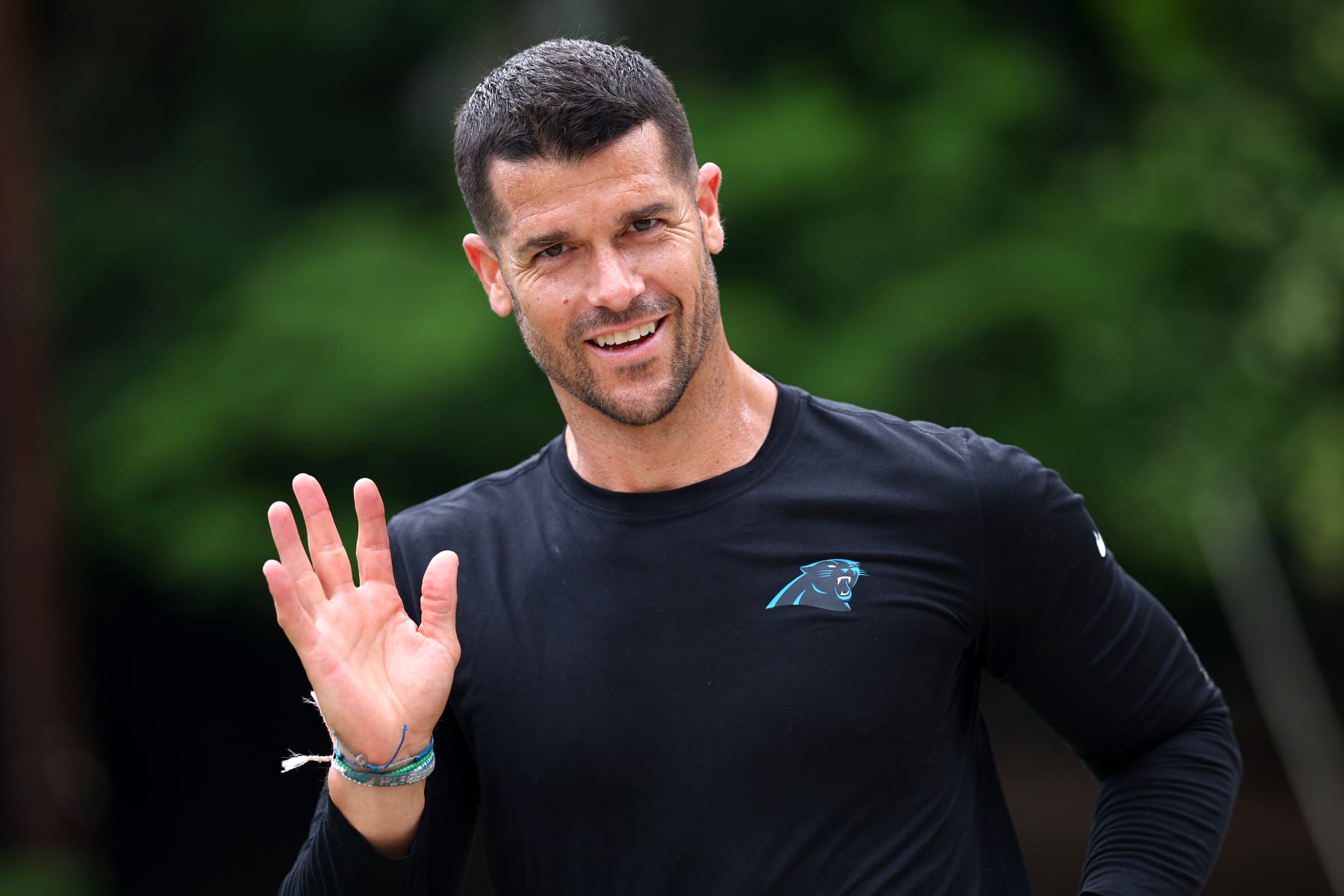 CHARLOTTE, NORTH CAROLINA - JUNE 04: Head coach Dave Canales of the Carolina Panthers attends Carolina Panthers OTA Offseason Workout on June 04, 2024 in Charlotte, North Carolina. (Photo by Jared C. Tilton/Getty Images)