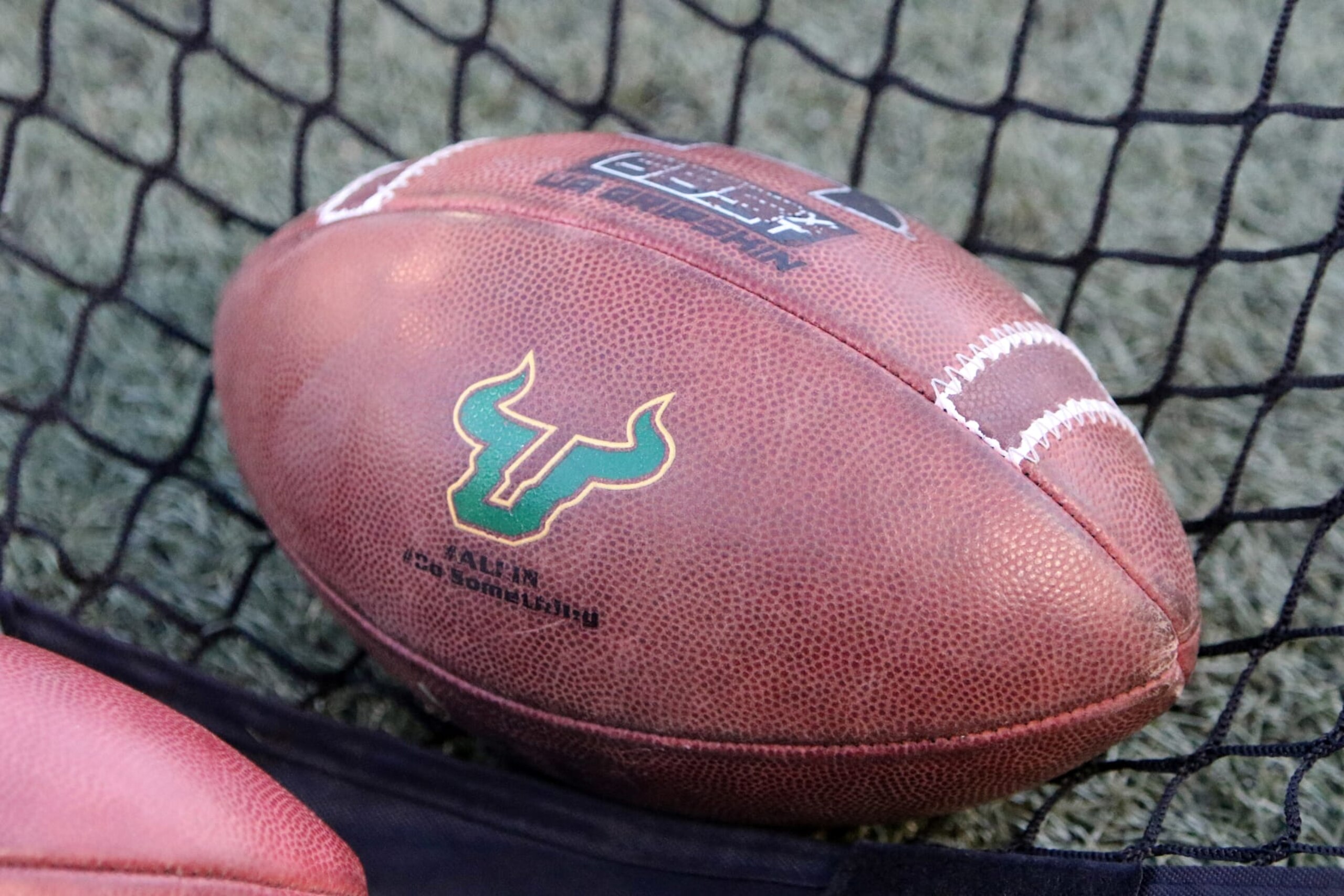 BIRMINGHAM, AL - DECEMBER 29: A South Florida logo on the football at the Birmingham Bowl between the South Carolina Gamecocks and the South Florida Bulls on December 29, 2016. South Florida defeated South Carolina by the score of 46-39 at Legion Field in Birmingham, Alabama. (Photo by Michael Wade/Icon Sportswire via Getty Images) BIRMINGHAM, AL - DECEMBER 29: A South Florida logo on the football at the Birmingham Bowl between the South Carolina Gamecocks and the South Florida Bulls on December 29, 2016. South Florida defeated South Carolina by the score of 46-39 at Legion Field in Birmingham, Alabama. (Photo by Michael Wade/Icon Sportswire via Getty Images)