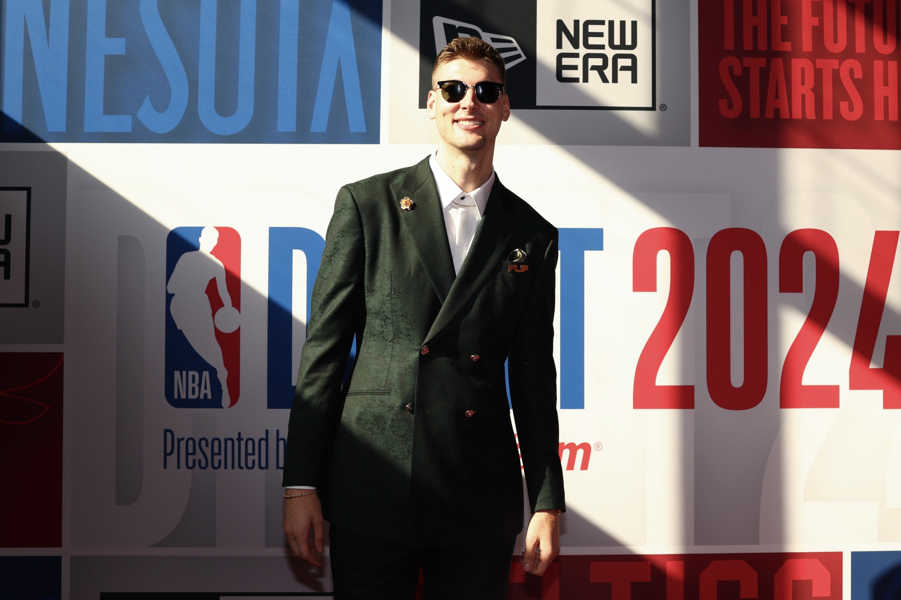 NEW YORK, NEW YORK - JUNE 26: Kyle Filipowski arrives prior to the first round of the 2024 NBA Draft at Barclays Center on June 26, 2024 in the Brooklyn borough of New York City. NOTE TO USER: User expressly acknowledges and agrees that, by downloading and or using this photograph, User is consenting to the terms and conditions of the Getty Images License Agreement. (Photo by Sarah Stier/Getty Images)