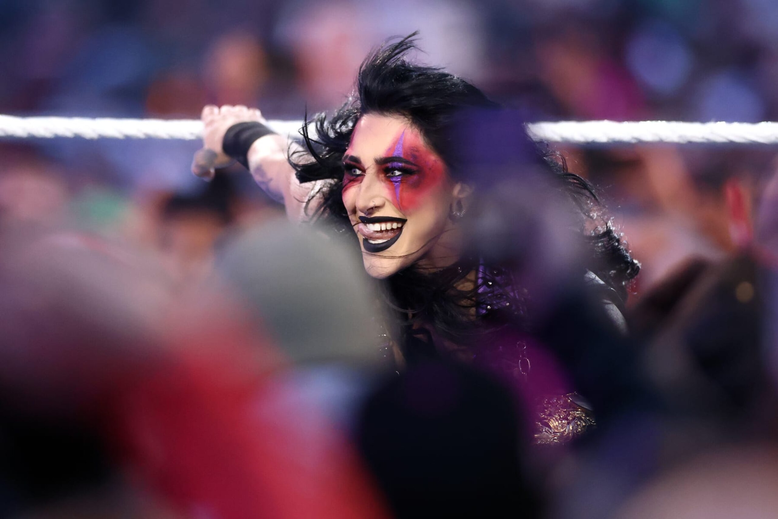 PHILADELPHIA, PENNSYLVANIA - APRIL 06: Randy Orton is introduced before a fight with Logan Paul and Kevin Owens during WrestleMania 40 Night Two at Lincoln Financial Field on April 07, 2024 in Philadelphia, Pennsylvania.  (Photo by Tim Nwachukwu/Getty Images)