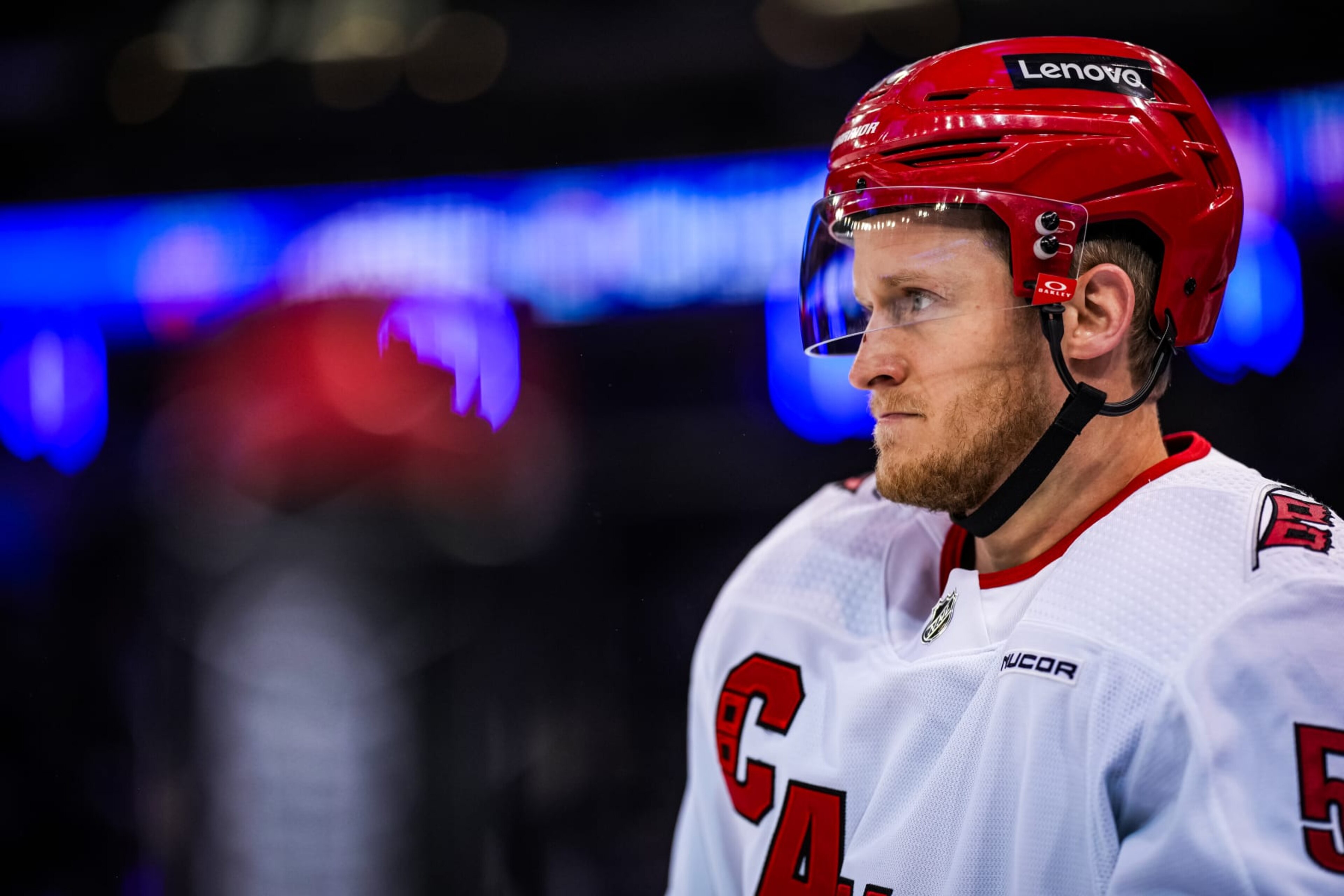 NEW YORK, NEW YORK- MAY 13: Jake Guentzel #59 of the Carolina Hurricanes warms up prior to Game Five of the Second Round of the 2024 Stanley Cup Playoffs against the New York Rangers at Madison Square Garden on May 13, 2024 in New York City. (Photo by Josh Lavallee/NHLI via Getty Images) NEW YORK, NEW YORK- MAY 13: Jake Guentzel #59 of the Carolina Hurricanes warms up prior to Game Five of the Second Round of the 2024 Stanley Cup Playoffs against the New York Rangers at Madison Square Garden on May 13, 2024 in New York City. (Photo by Josh Lavallee/NHLI via Getty Images)