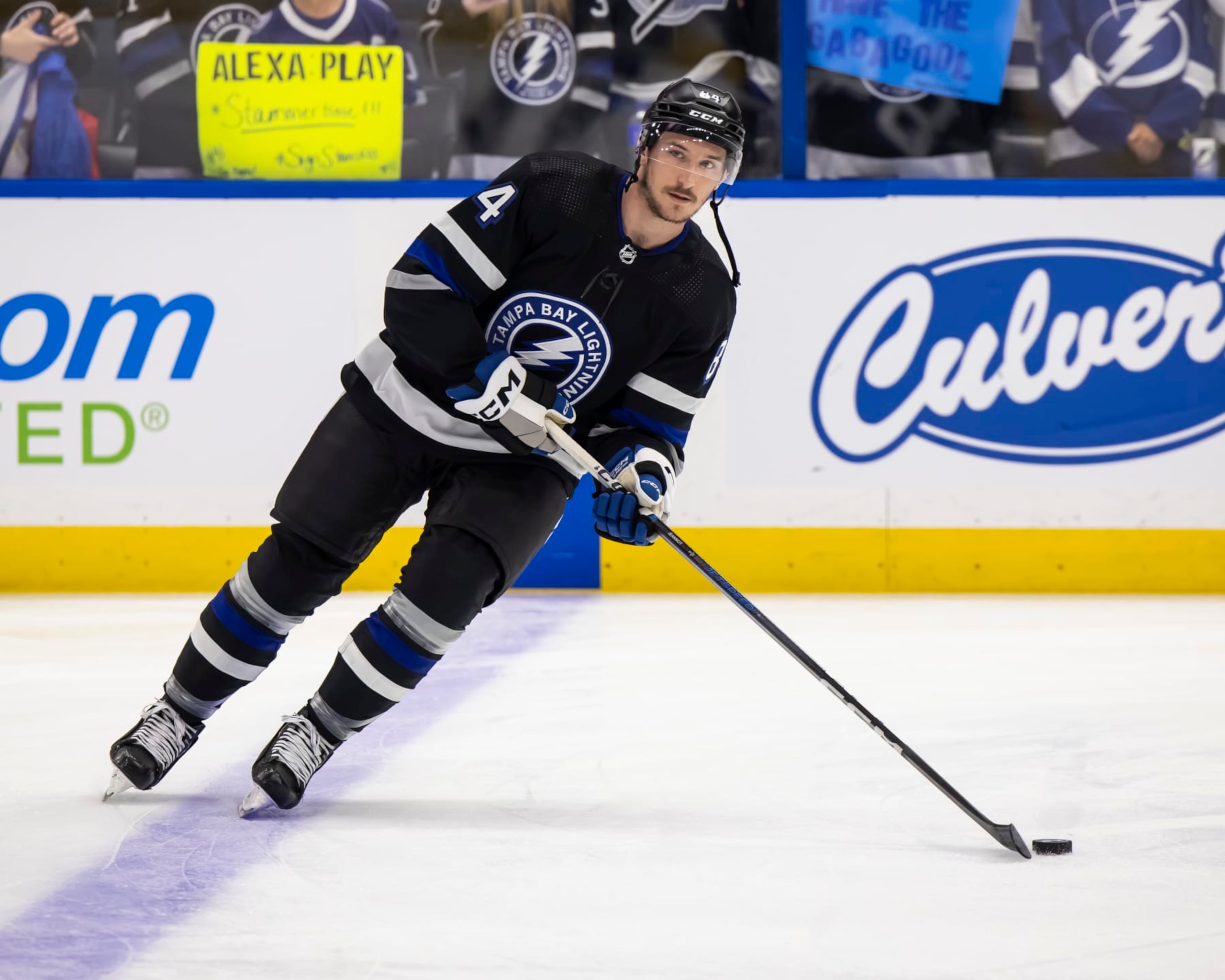 TAMPA, FL - APRIL 17: Tanner Jeannot #84 of the Tampa Bay Lightning gets ready for the game against the Toronto Maple Leafs at Amalie Arena on April 17, 2024 in Tampa, Florida. (Photo by Mark LoMoglio/NHLI via Getty Images) TAMPA, FL - APRIL 17: Tanner Jeannot #84 of the Tampa Bay Lightning gets ready for the game against the Toronto Maple Leafs at Amalie Arena on April 17, 2024 in Tampa, Florida. (Photo by Mark LoMoglio/NHLI via Getty Images)