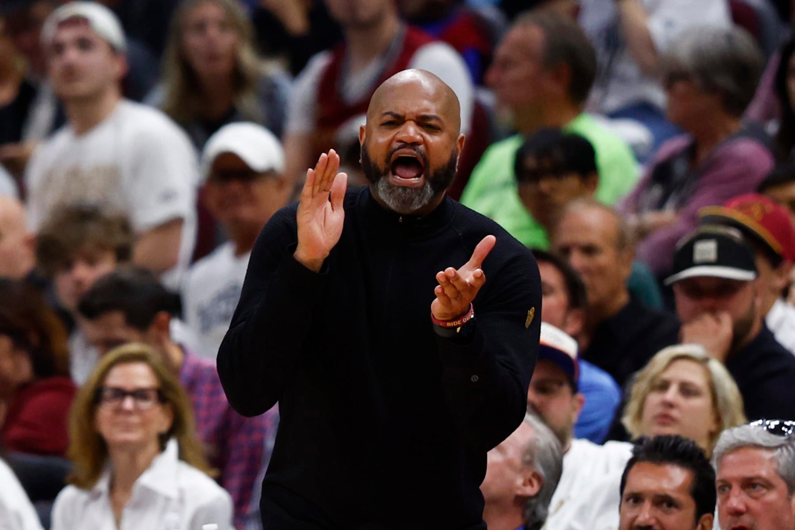 Cleveland, OH - May 13: Cleveland Cavaliers head coach J. B. Bickerstaff on the sideline in the second quarter. (Photo by Danielle Parhizkaran/The Boston Globe via Getty Images)