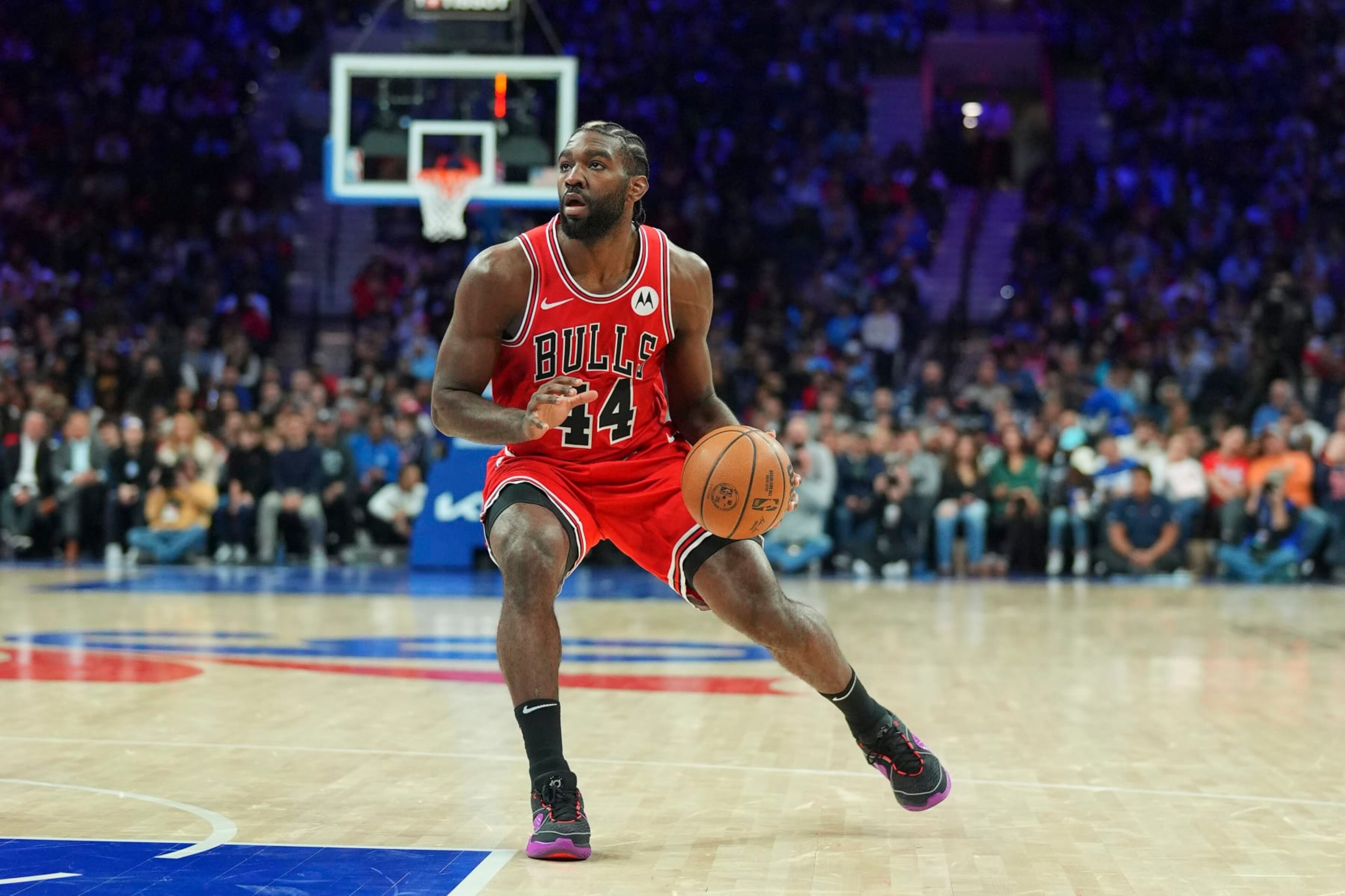 PHILADELPHIA, PENNSYLVANIA - JANUARY 2: Patrick Williams #44 of the Chicago Bulls dribbles the ball against the Philadelphia 76ers at the Wells Fargo Center on January 2, 2024 in Philadelphia, Pennsylvania. The 76ers defeated the Bulls 110-97. NOTE TO USER: User expressly acknowledges and agrees that, by downloading and or using this photograph, User is consenting to the terms and conditions of the Getty Images License Agreement. (Photo by Mitchell Leff/Getty Images) PHILADELPHIA, PENNSYLVANIA - JANUARY 2: Patrick Williams #44 of the Chicago Bulls dribbles the ball against the Philadelphia 76ers at the Wells Fargo Center on January 2, 2024 in Philadelphia, Pennsylvania. The 76ers defeated the Bulls 110-97. NOTE TO USER: User expressly acknowledges and agrees that, by downloading and or using this photograph, User is consenting to the terms and conditions of the Getty Images License Agreement. (Photo by Mitchell Leff/Getty Images)