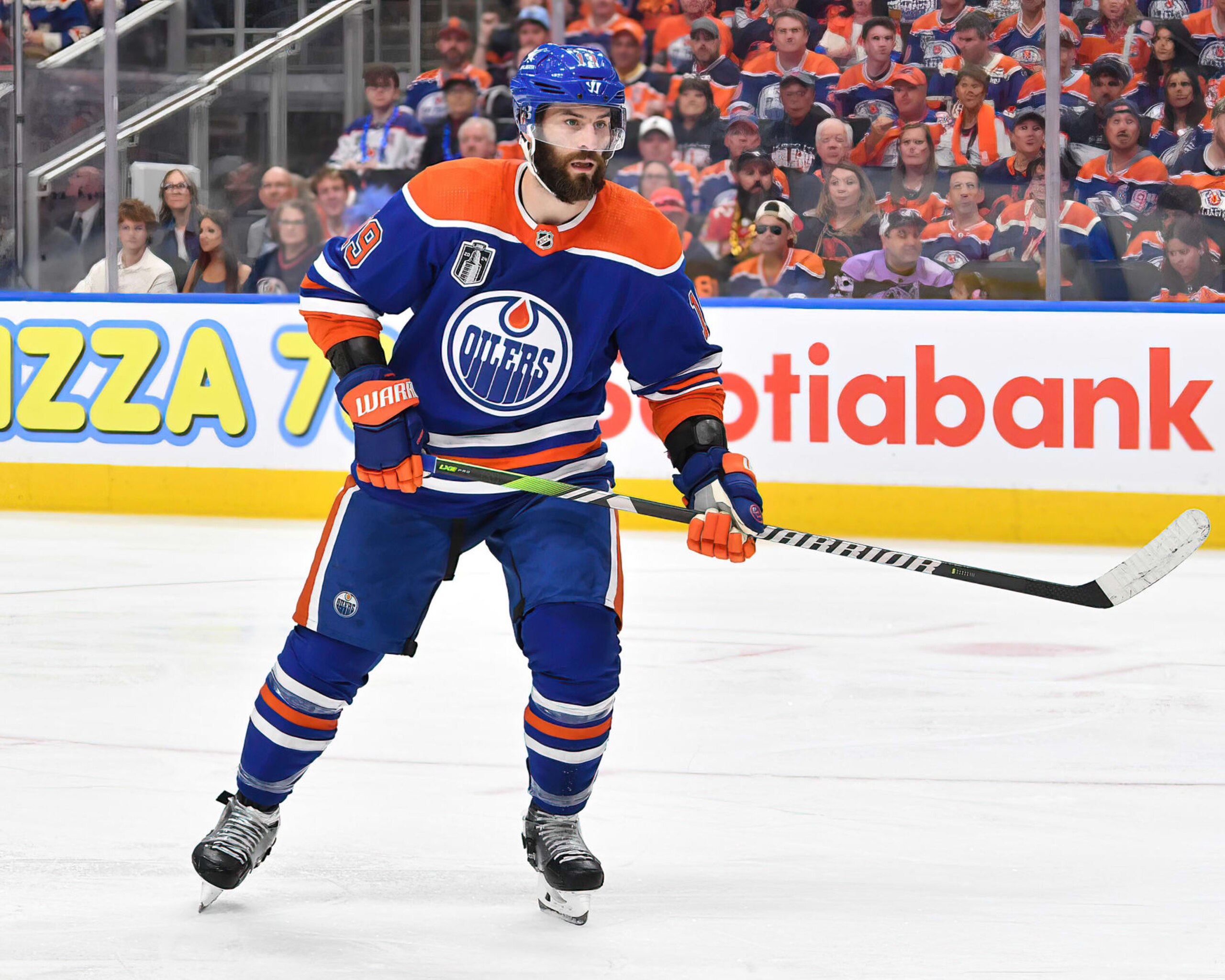 EDMONTON, CANADA - JUNE 21: Adam Henrique #19 of the Edmonton Oilers in action during Game Six of the 2024 Stanley Cup Final against the Florida Panthers at Rogers Place on June 21, 2024, in Edmonton, Alberta, Canada. (Photo by Andy Devlin/NHLI via Getty Images)
