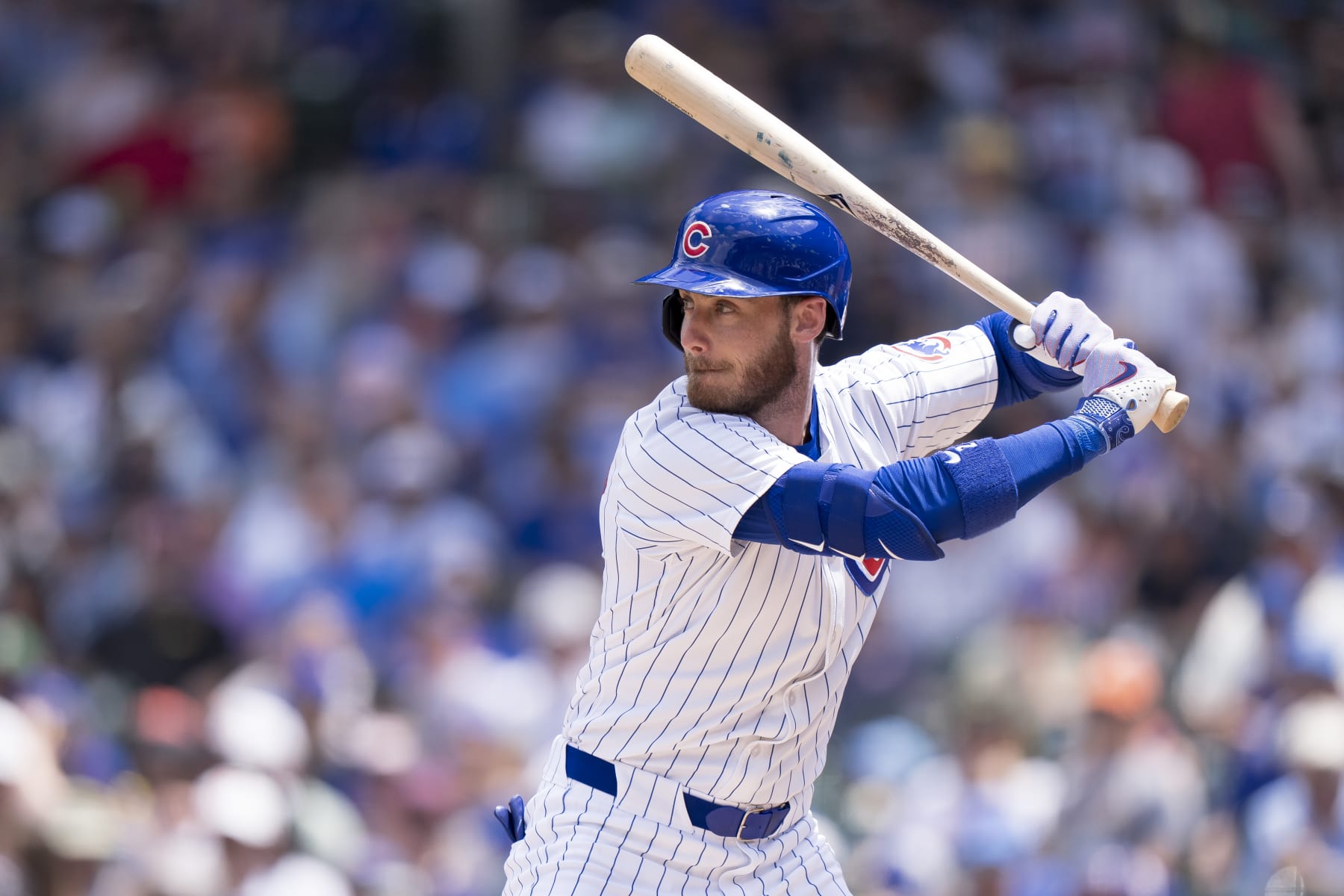 CHICAGO, IL - June 19: Cody Bellinger of the Chicago Cubs bats in a game against the San Francisco Giants at Wrigley Field on June 19, 2024 in Chicago, Illinois. (Photo by Matt Dirksen/Chicago Cubs/Getty Images)