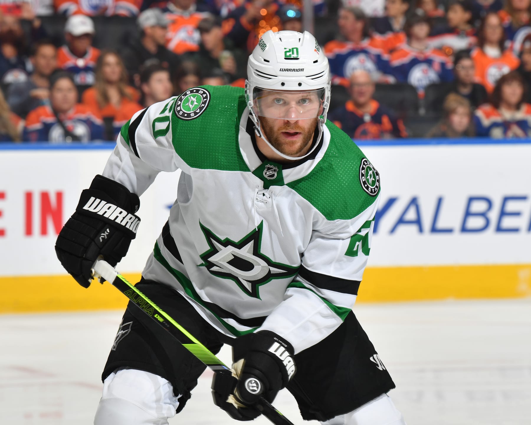 EDMONTON, CANADA - MAY 29: Ryan Suter #20 of the Dallas Stars in action during Game Four of the Western Conference Final of the 2024 Stanley Cup Playoffs against the Edmonton Oilers at Rogers Place on May 29, 2024, in Edmonton, Alberta, Canada. (Photo by Andy Devlin/NHLI via Getty Images)