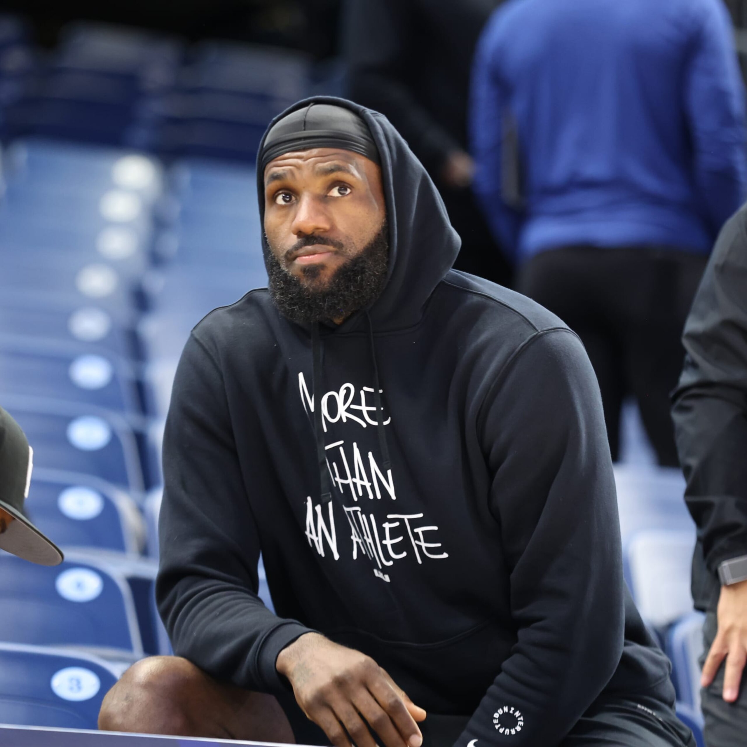 CHICAGO, IL - MAY 15: LeBron James looks on during the 2024 NBA Combine on May 15, 2024 at Wintrust Arena in Chicago, Illinois. NOTE TO USER: User expressly acknowledges and agrees that, by downloading and or using this photograph, User is consenting to the terms and conditions of the Getty Images License Agreement. Mandatory Copyright Notice: Copyright 2024 NBAE (Photo by Jeff Haynes/NBAE via Getty Images)