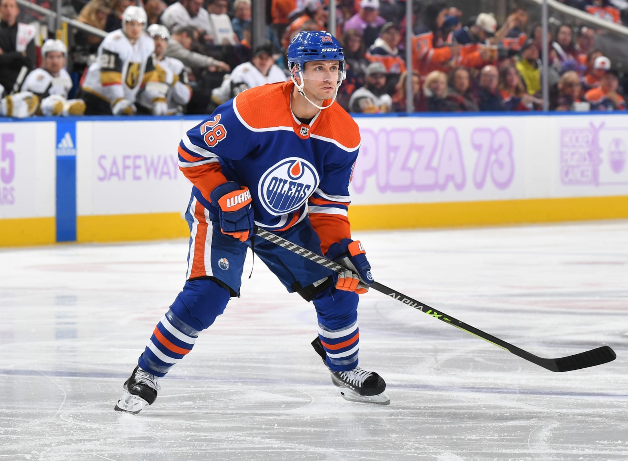 EDMONTON, CANADA - NOVEMBER 19: Ryan Murray #28 of the Edmonton Oilers skates during the game against the Vegas Golden Knights on November 19, 2022 at Rogers Place in Edmonton, Alberta, Canada. (Photo by Andy Devlin/NHLI via Getty Images)