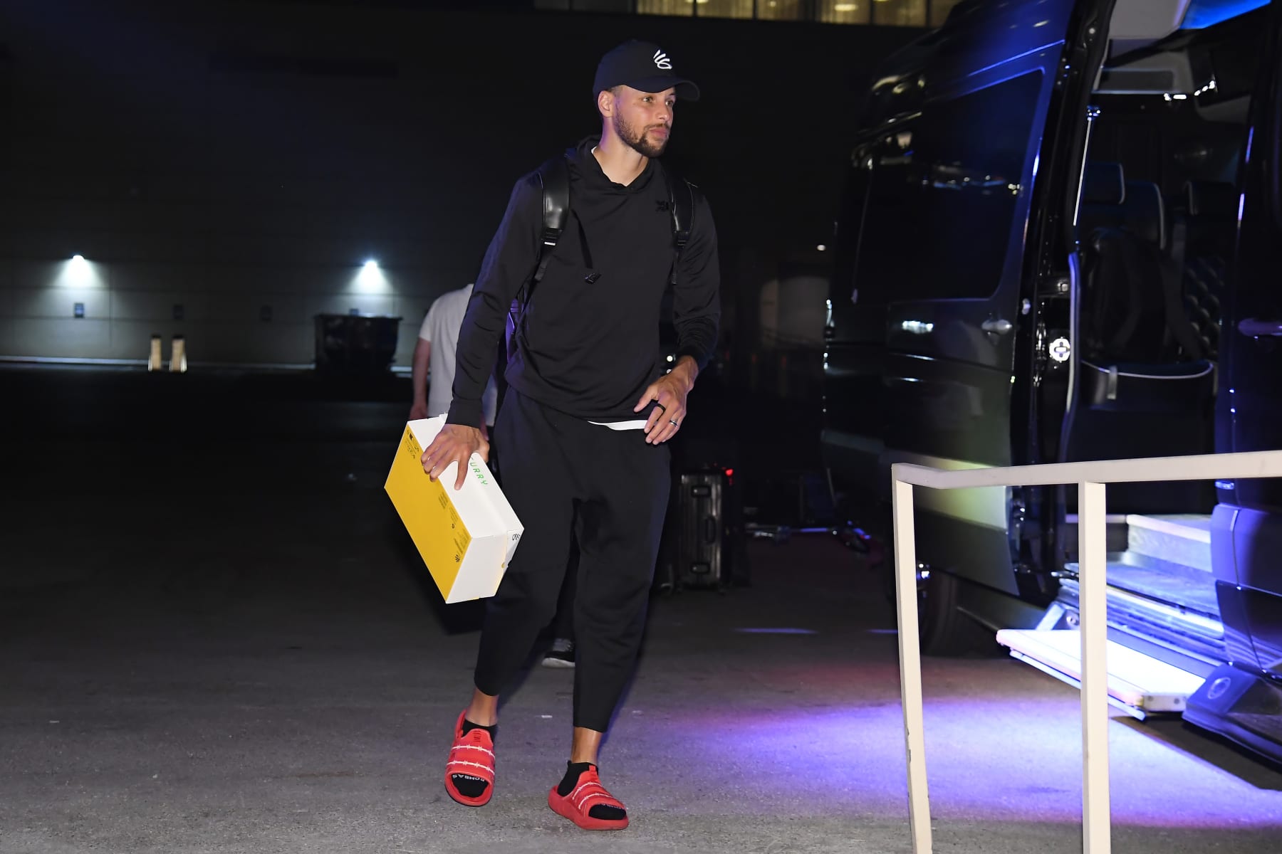 LAS VEGAS, NV - JULY 04: Stephen Curry #30 of the USA Men's National Team arrives to USAB Men's Training Camp in Las Vegas on July 04, 2024 in Las Vegas Nevada. NOTE TO USER: User expressly acknowledges and agrees that, by downloading and/or using this Photograph, user is consenting to the terms and conditions of the Getty Images License Agreement. Mandatory Copyright Notice: Copyright 2024 NBAE (Photo by Brian Babineau/NBAE via Getty Images)