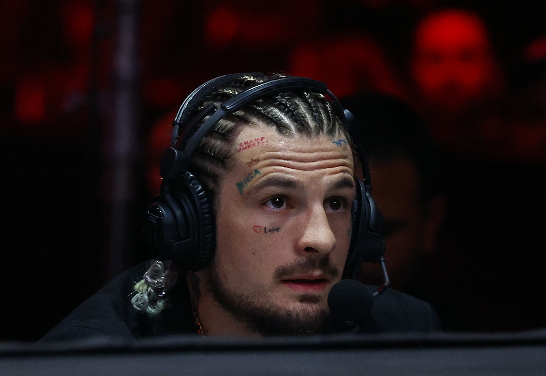 ANAHEIM, CALIFORNIA - JULY 06: Sean O’Malley during broadcast for Last Man Standing Nate Diaz v Jorge Masvidal at Honda Center on July 06, 2024 in Anaheim, California. (Photo by Ronald Martinez/Getty Images)
