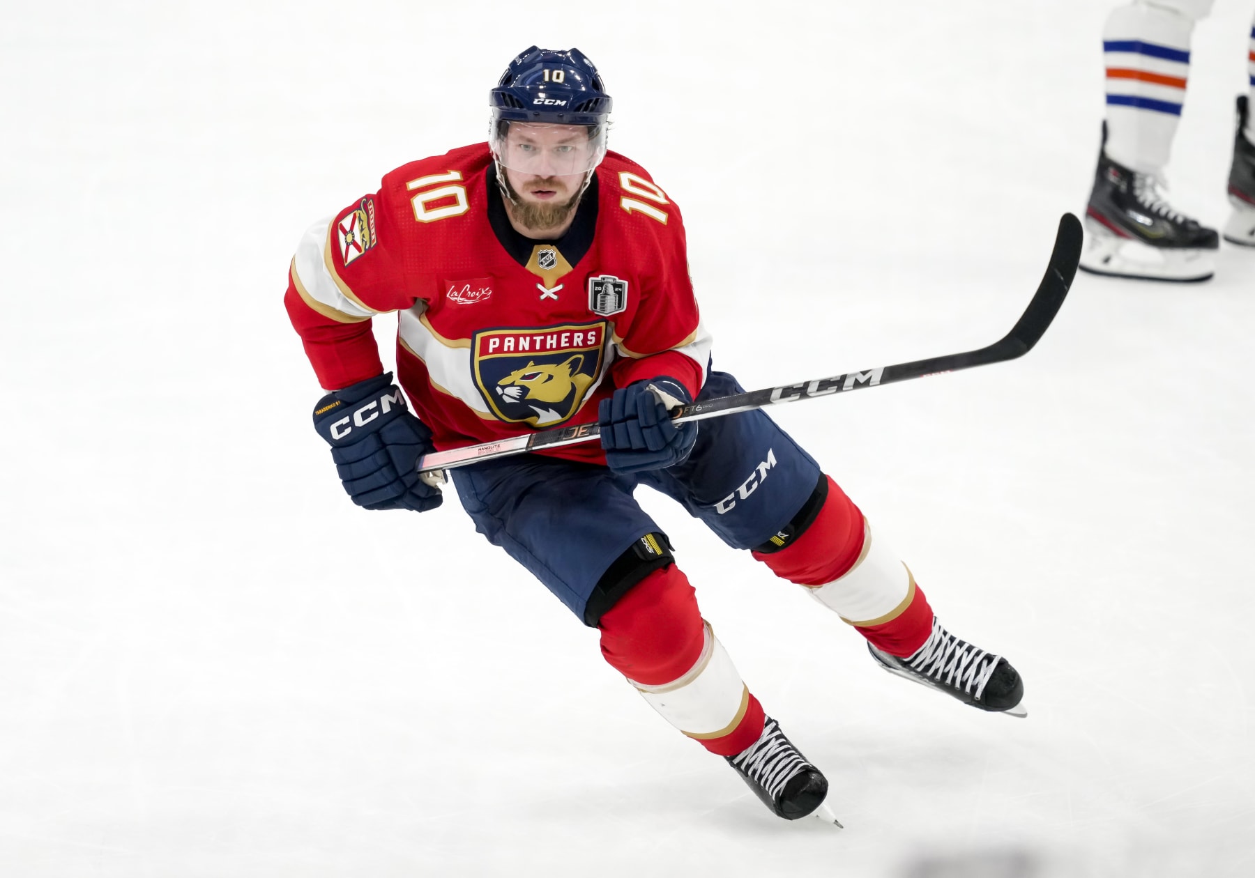 SUNRISE, FL - JUNE 24:  Florida Panthers right wing Vladimir Tarasenko (10) during the NHL Stanley Cup Finals, Game 7 between the Florida Panthers and Edmonton Oilers on June 24th, 2024 at Amerant Bank Arena in Sunrise, FL. (Photo by Andrew Bershaw/Icon Sportswire via Getty Images)