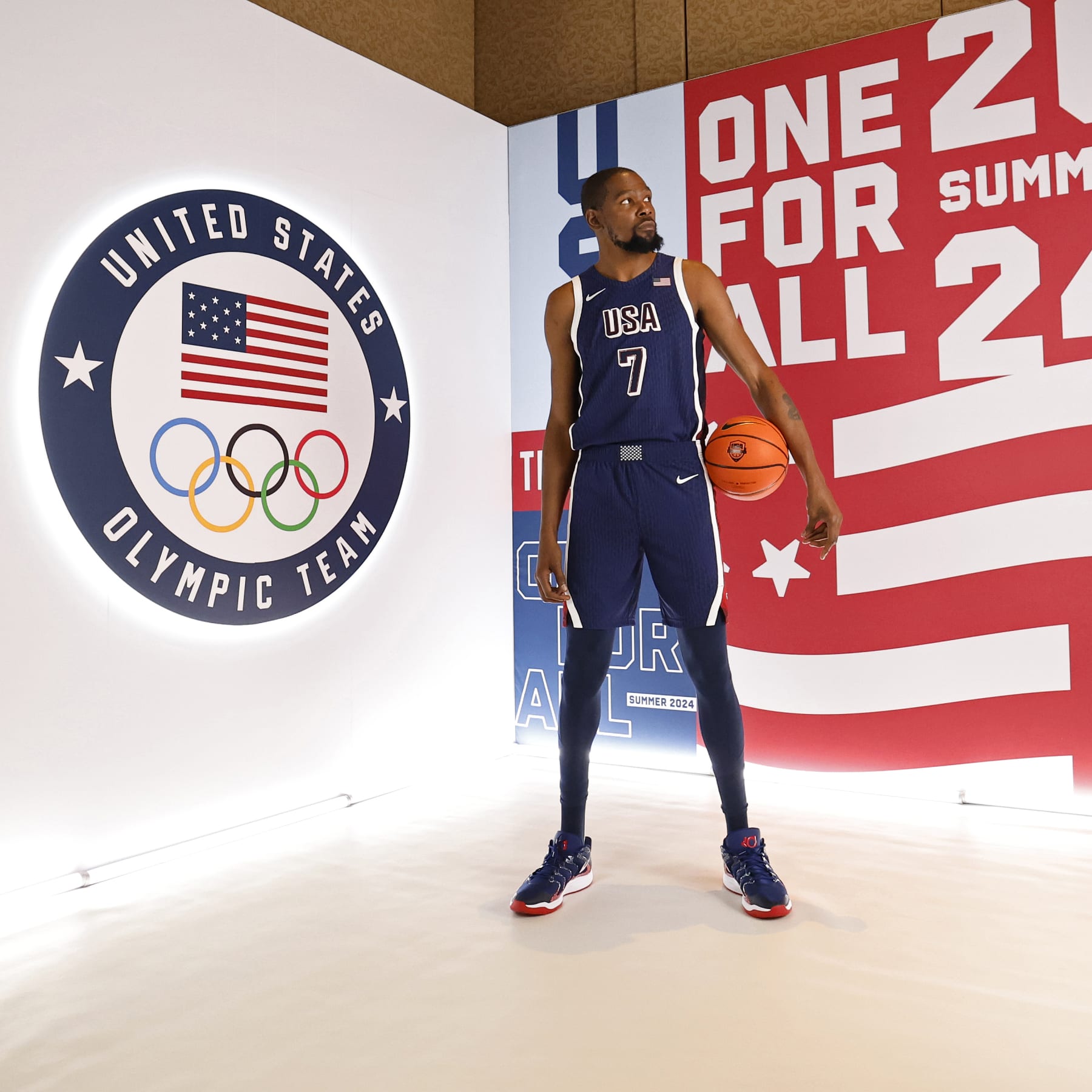 Kevin Durant: 'It's Inspiring to Be Around' USA's Dream Team for 2024  Summer Olympics, image size:1800x1800