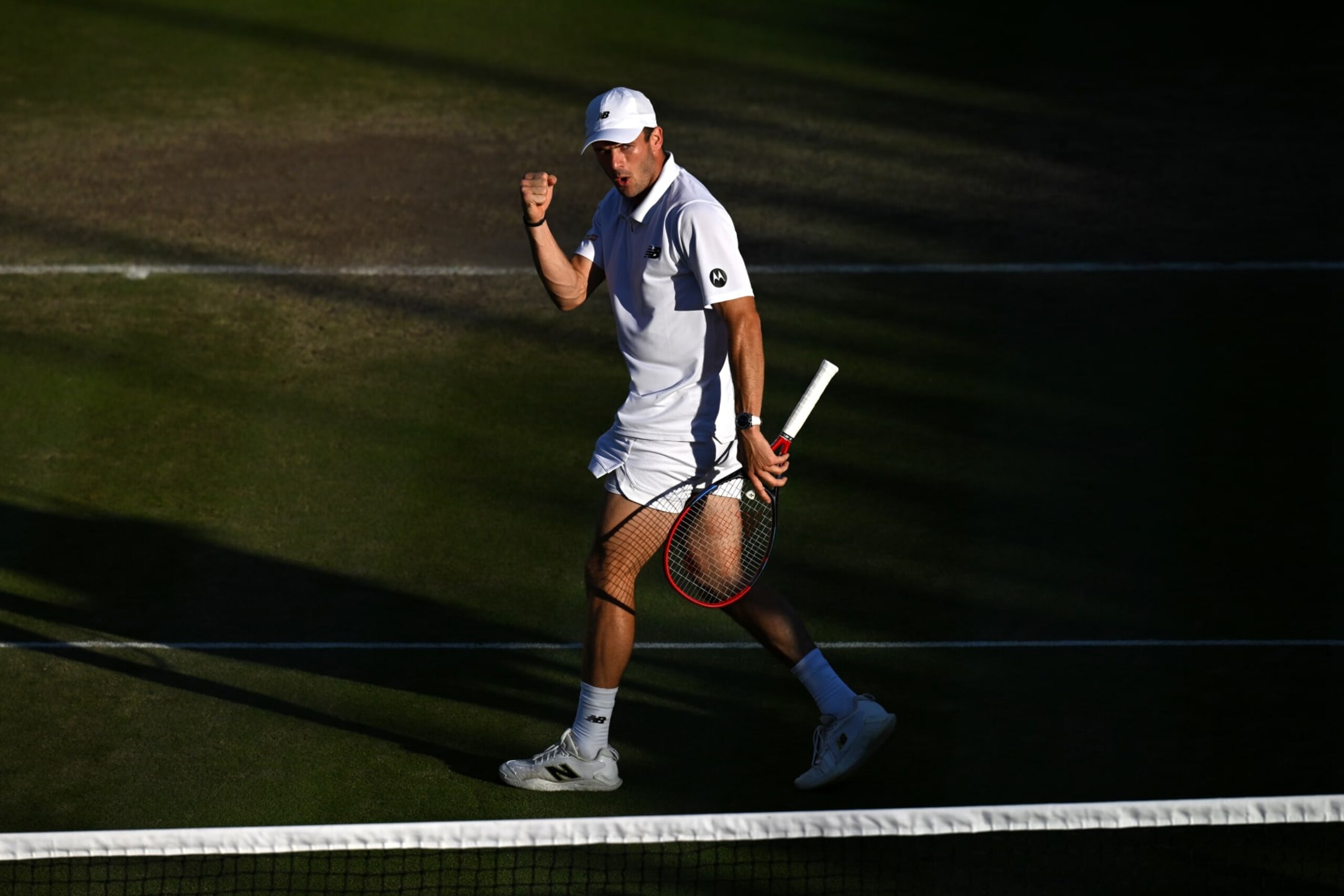 LONDON, ENGLAND - JULY 07: Tommy Paul of United States celebrates a point against Roberto Bautista Agut of Spain in his Gentlemen's Singles fourth round match during day seven of The Championships Wimbledon 2024 at All England Lawn Tennis and Croquet Club on July 07, 2024 in London, England. (Photo by Mike Hewitt/Getty Images) LONDON, ENGLAND - JULY 07: Tommy Paul of United States celebrates a point against Roberto Bautista Agut of Spain in his Gentlemen's Singles fourth round match during day seven of The Championships Wimbledon 2024 at All England Lawn Tennis and Croquet Club on July 07, 2024 in London, England. (Photo by Mike Hewitt/Getty Images)