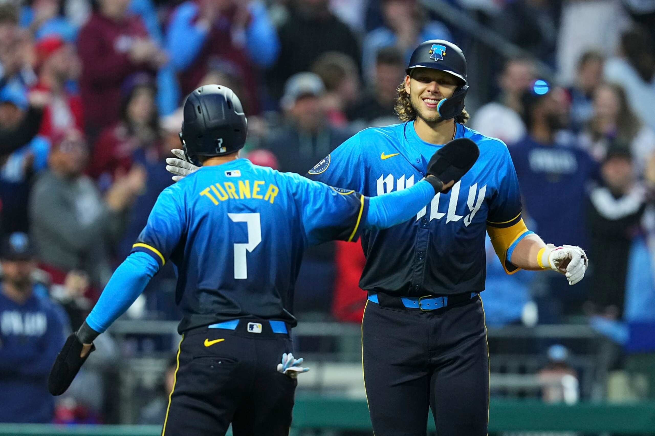 Trea Turner (L) and Alec Bohm (R) Trea Turner (L) and Alec Bohm (R)