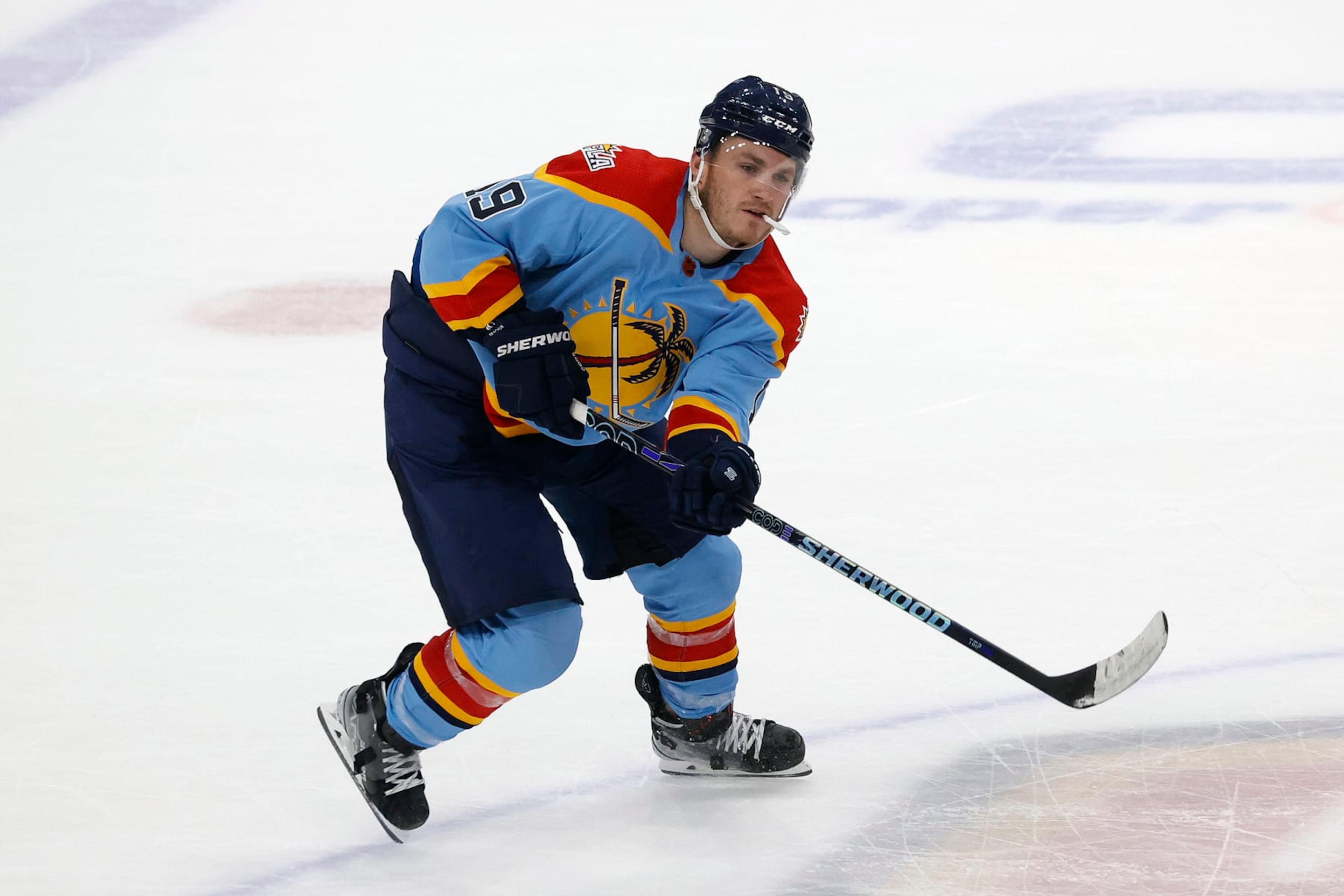 SUNRISE, FL - NOVEMBER 26: Matthew Tkachuk #19 of the Florida Panthers skates up ice against the St Louis Blues during overtime at the FLA Live Arena on November 26, 2022 in Sunrise, Florida. (Photo by Joel Auerbach/Getty Images) SUNRISE, FL - NOVEMBER 26: Matthew Tkachuk #19 of the Florida Panthers skates up ice against the St Louis Blues during overtime at the FLA Live Arena on November 26, 2022 in Sunrise, Florida. (Photo by Joel Auerbach/Getty Images)