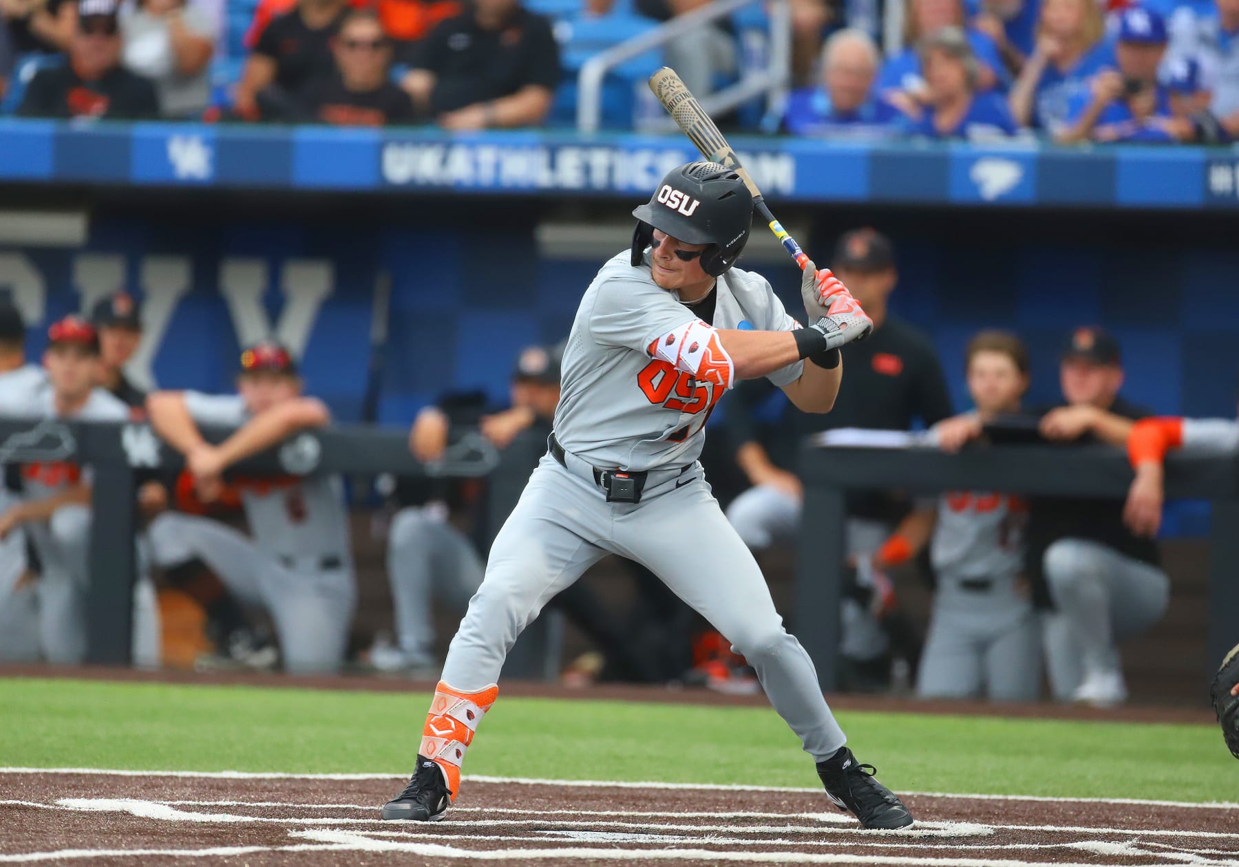 LEXINGTON, KY - JUNE 08: Oregon State infielder Travis Bazzana (37) in an NCAA super regional game between the Oregon State Beavers and the Kentucky Wildcats on June 8, 2024, at Kentucky Proud Park in Lexington, KY. (Photo by Jeff Moreland/Icon Sportswire via Getty Images)