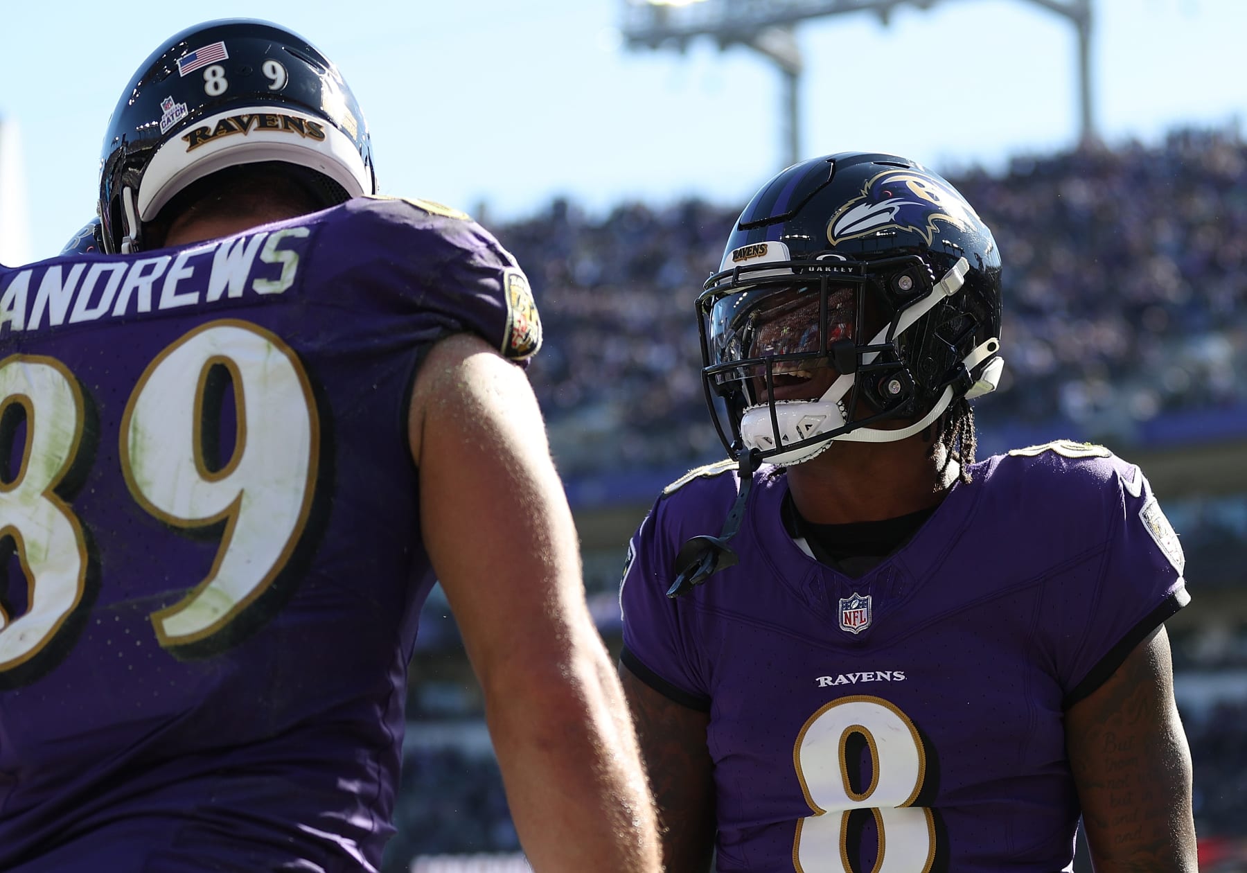 Ravens TE Mark Andrews and QB Lamar Jackson