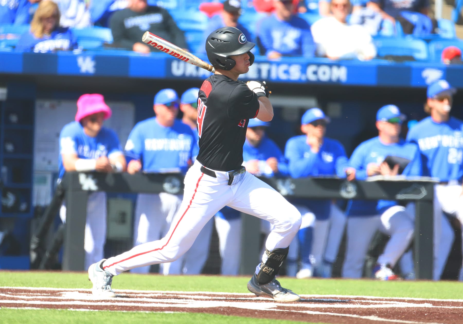 LEXINGTON, KY - MARCH 16: Georgia first baseman Charlie Condon (24) in a game between the Georgia Bulldogs and the Kentucky Wildcats on March 16, 2024, at Kentucky Proud Park in Lexington, KY. (Photo by Jeff Moreland/Icon Sportswire via Getty Images)