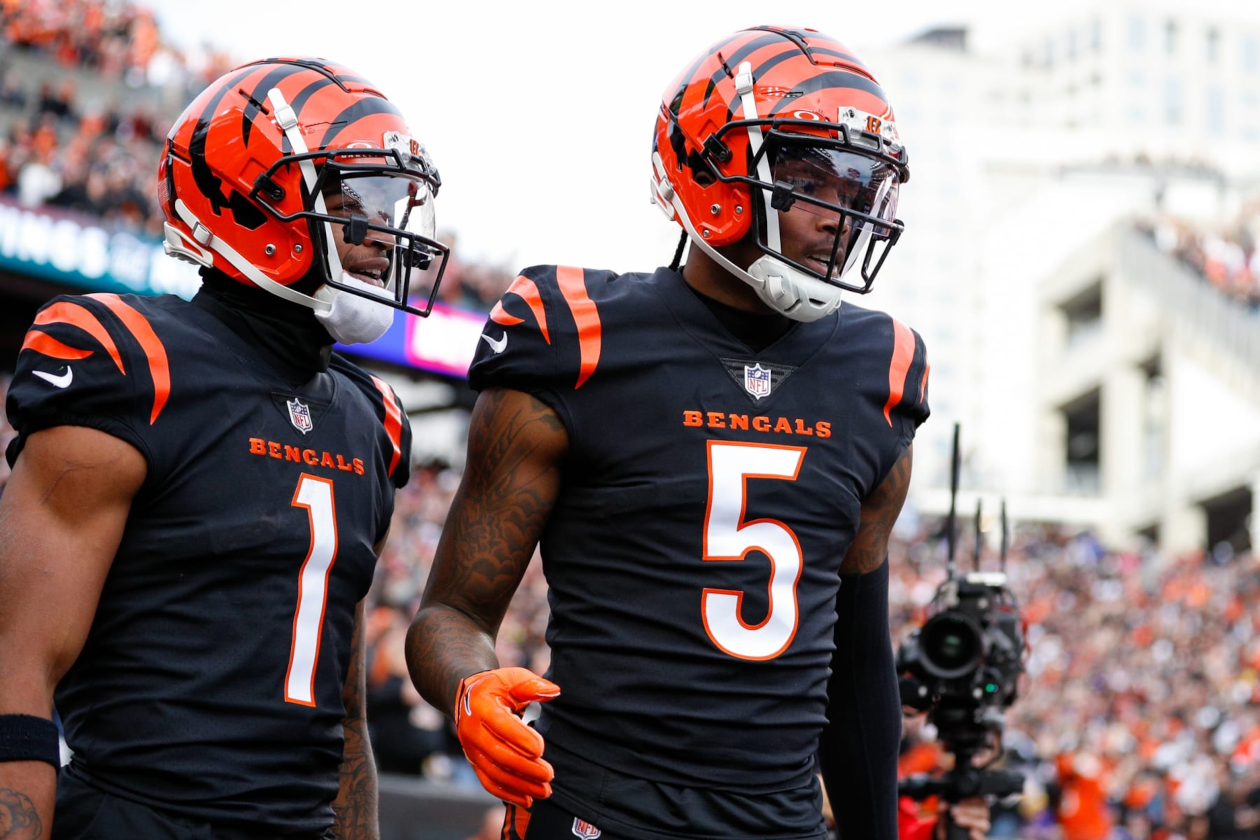 Bengals WRs Ja'Marr Chase and Tee Higgins