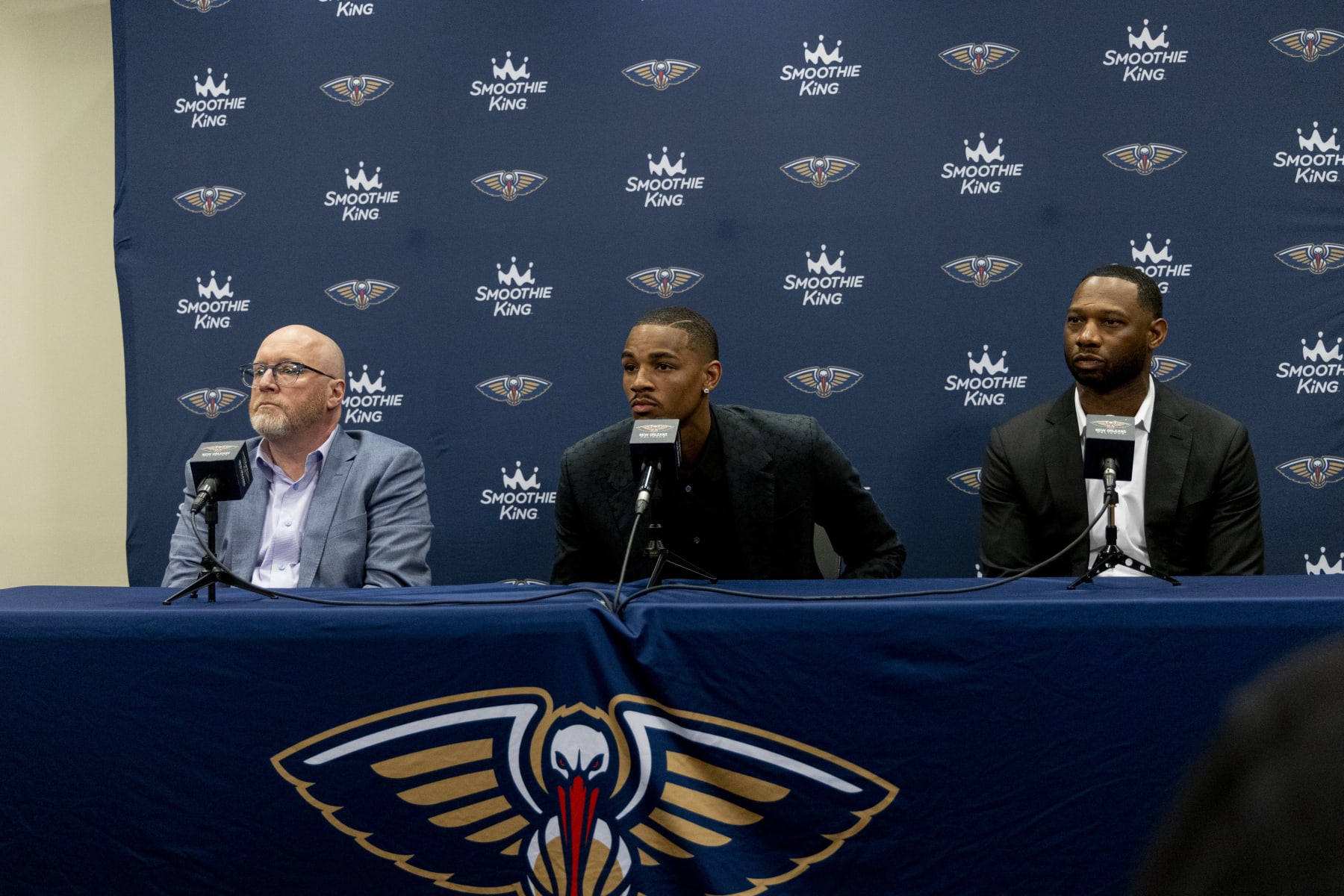 David Griffin, Dejounte Murray and Willie Green