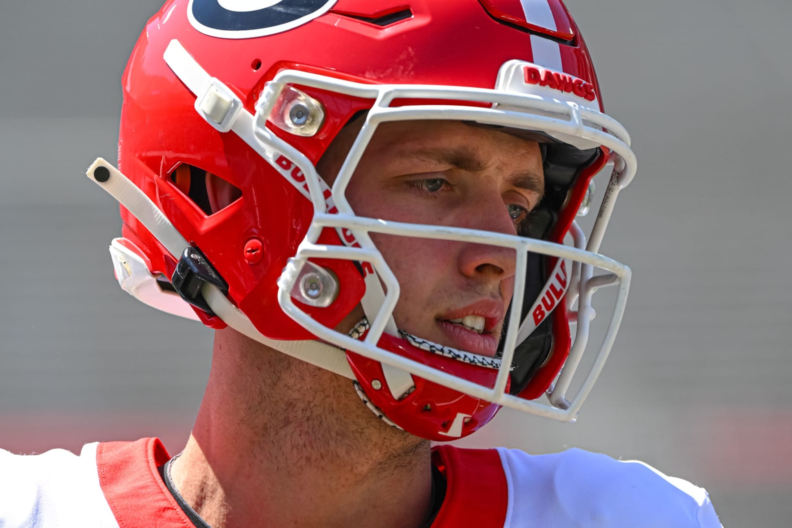 ATHENS, GA - APRIL 13:  Georgia Bulldogs QB Carson Beck (15) during the G-Day Red and Black Spring Game on April 13, 2024, at Sanford Stadium in Athens, GA. (Photo by John Adams/Icon Sportswire via Getty Images)