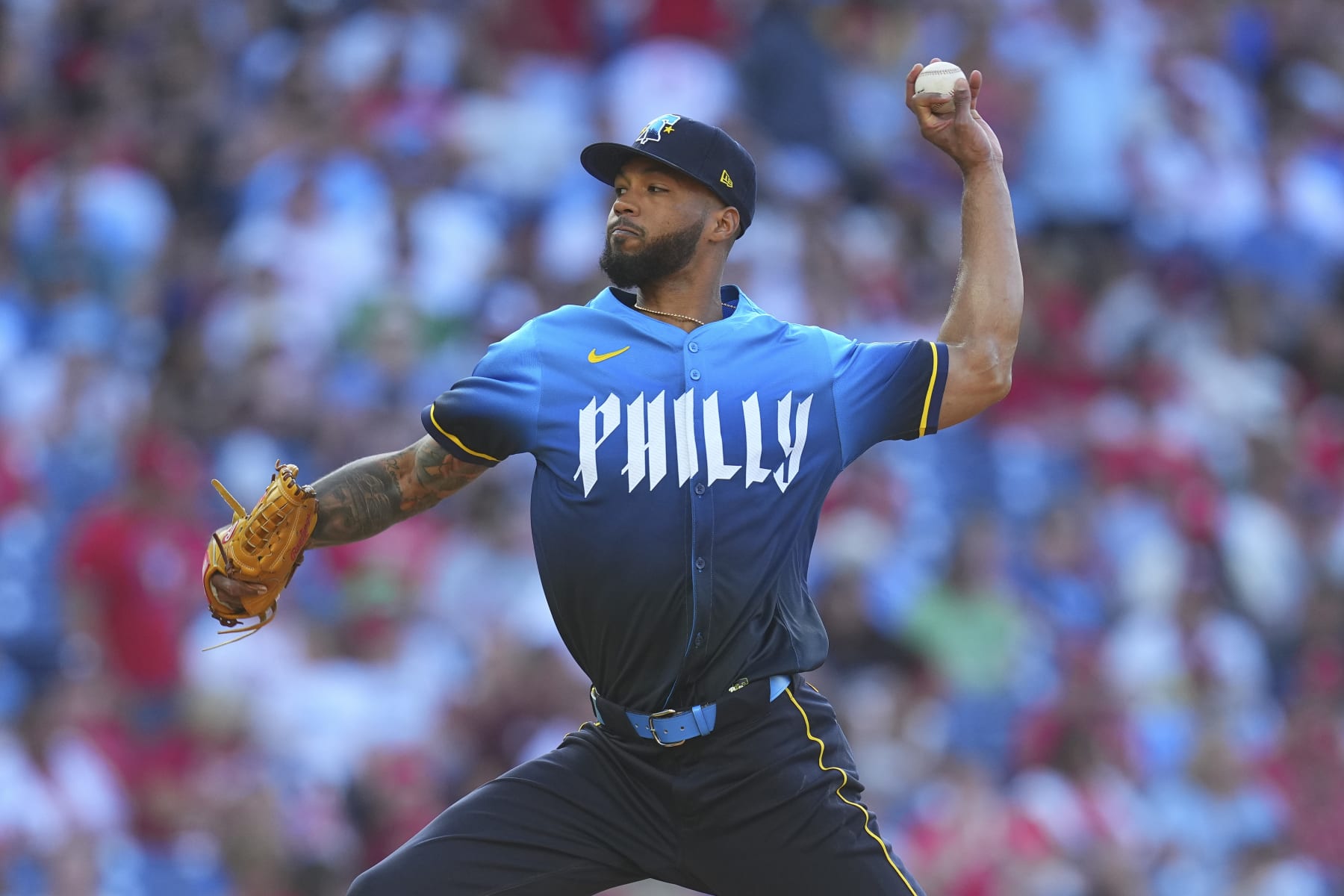 PHILADELPHIA, PENNSYLVANIA - JUNE 28: Cristopher Sanchez #61 of the Philadelphia Phillies throws a pitch against the Miami Marlins at Citizens Bank Park on June 28, 2024 in Philadelphia, Pennsylvania. The Phillies defeated the Marlins 2-0. (Photo by Mitchell Leff/Getty Images)