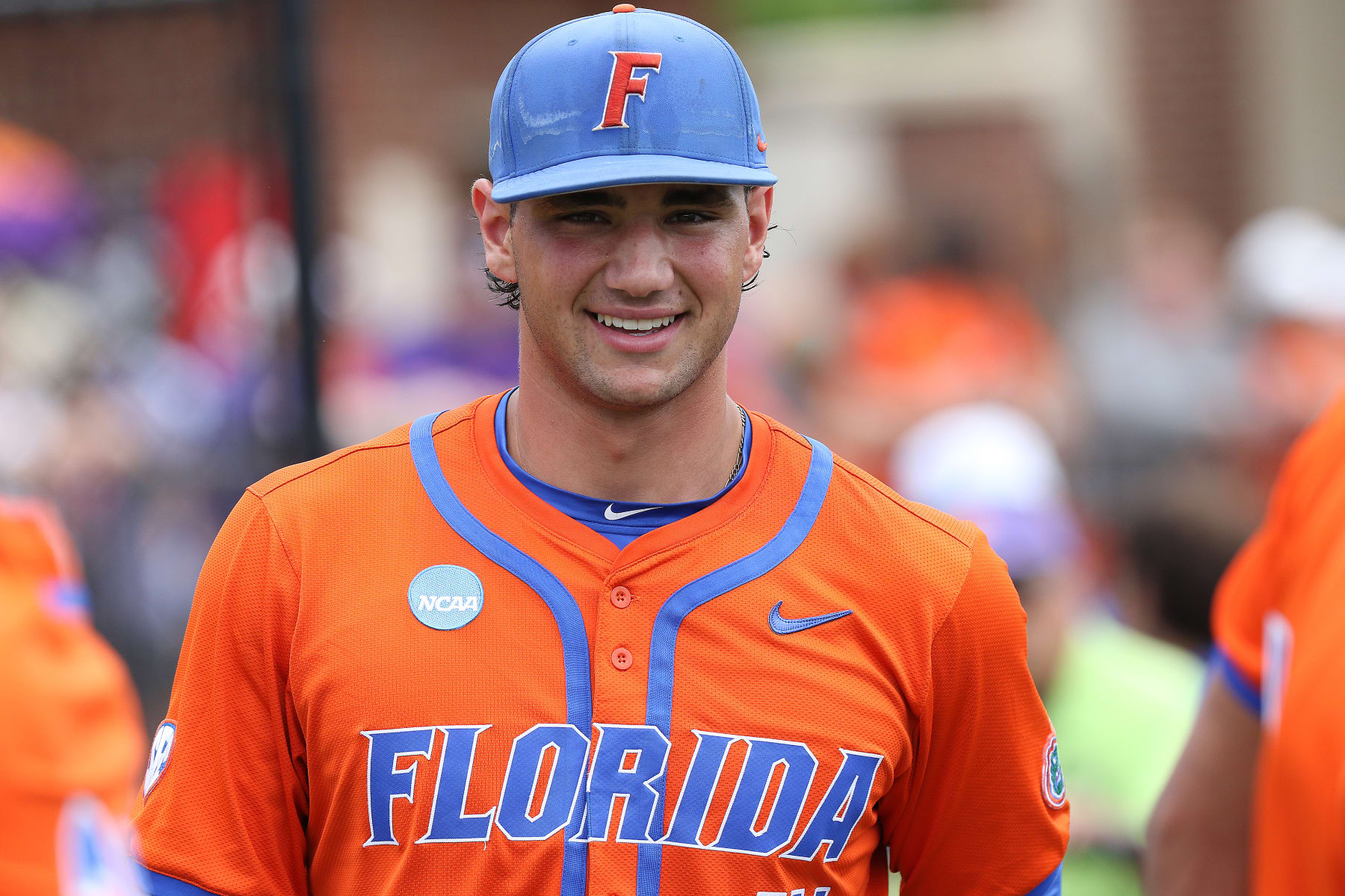 CLEMSON, SC - JUNE 09: Florida Gators pitcher Jac Caglianone (14) during the College D1 Baseball Super Regional game between the Florida Gators and the Clemson Tigers on June 9, 2024 at Doug Kingsmore Stadium in Clemson, S.C.  (Photo by John Byrum/Icon Sportswire via Getty Images)